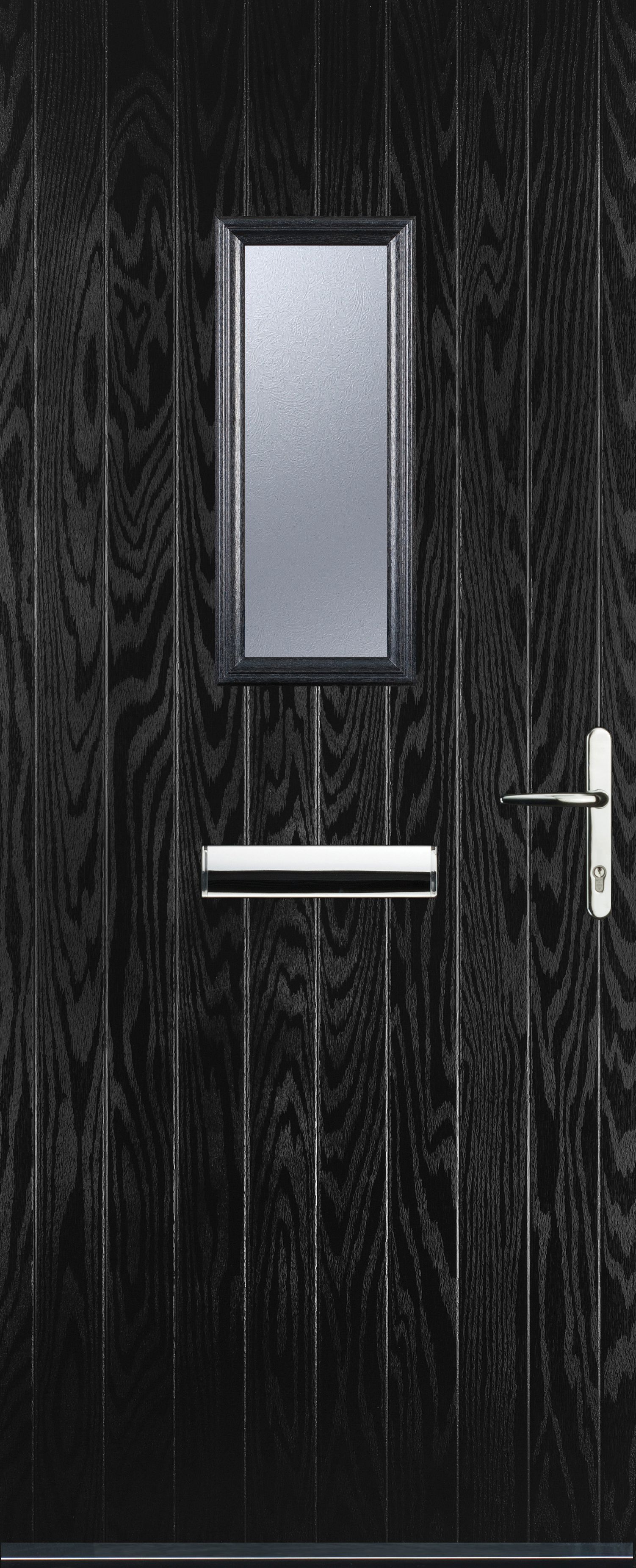 Euramax 1 Square Left Hand Black Composite Door - 840 x 2100mm
