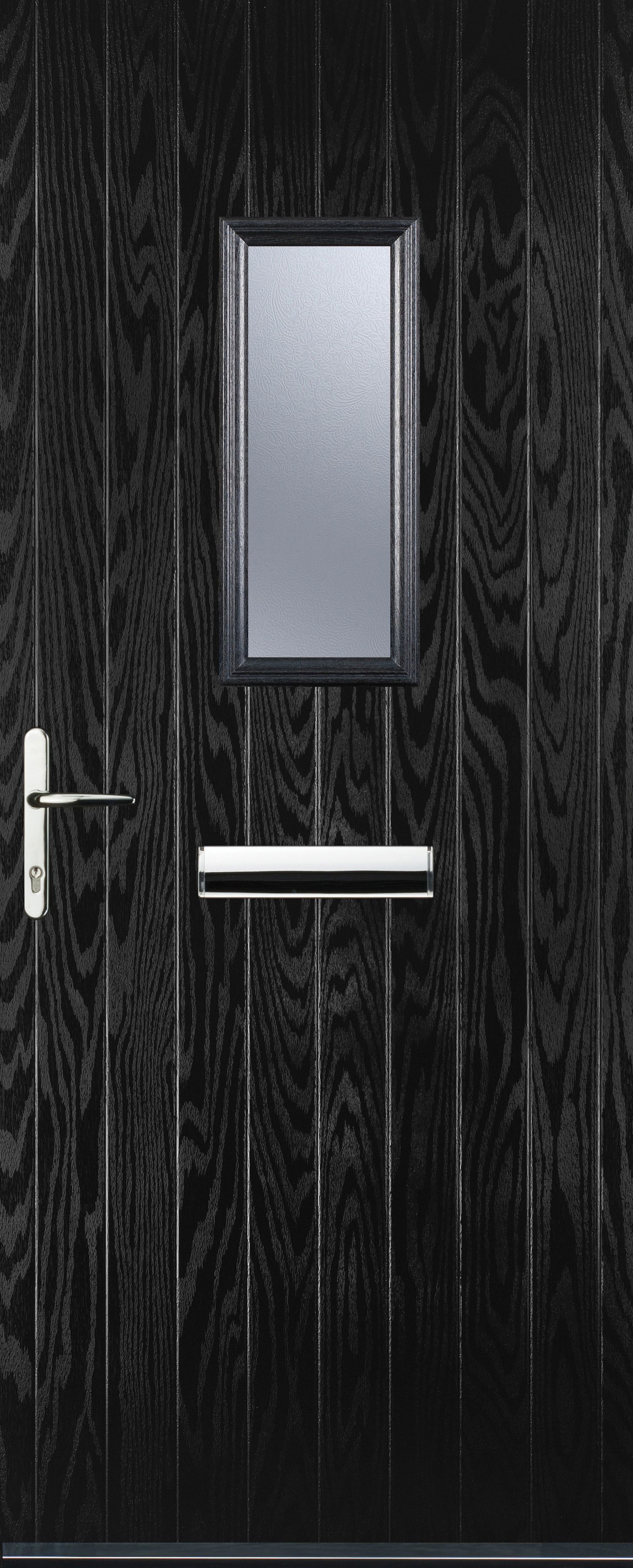 Image of Euramax 1 Square Right Hand Black Composite Door - 920 x 2100mm