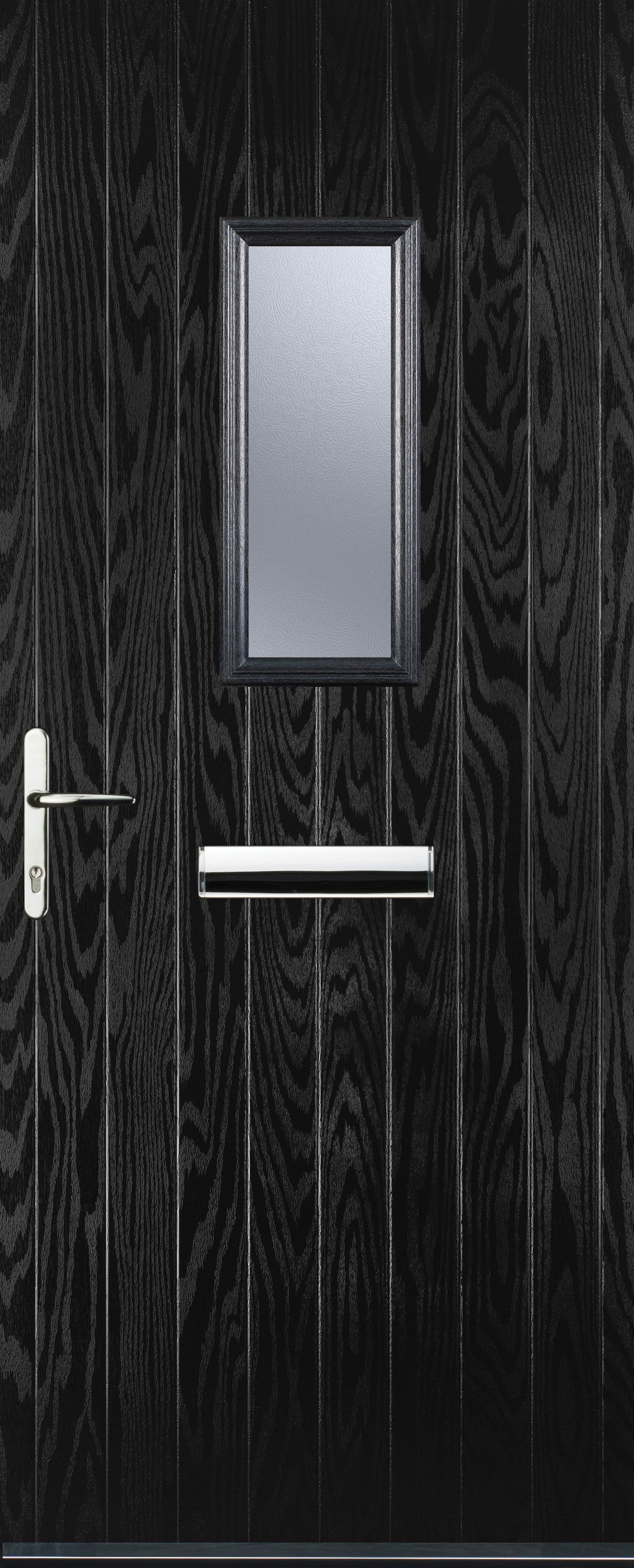 Euramax 1 Square Right Hand Black Composite Door - 920 x 2100mm