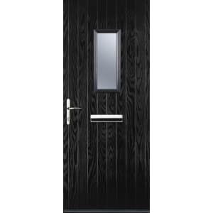 Image of Euramax 1 Square Right Hand Black Composite Door - 840 x 2100mm