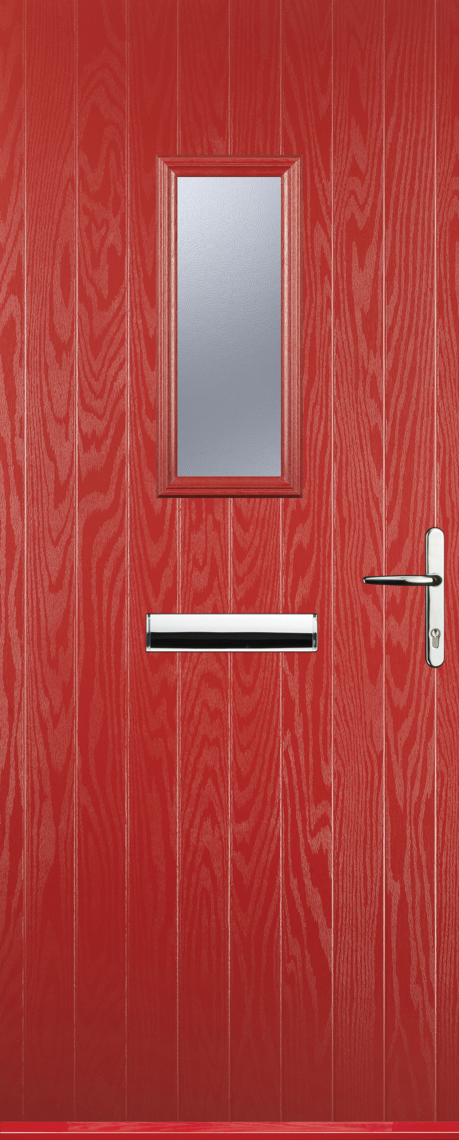 Euramax 1 Square Left Hand Red Composite Door - 880 x 2100mm