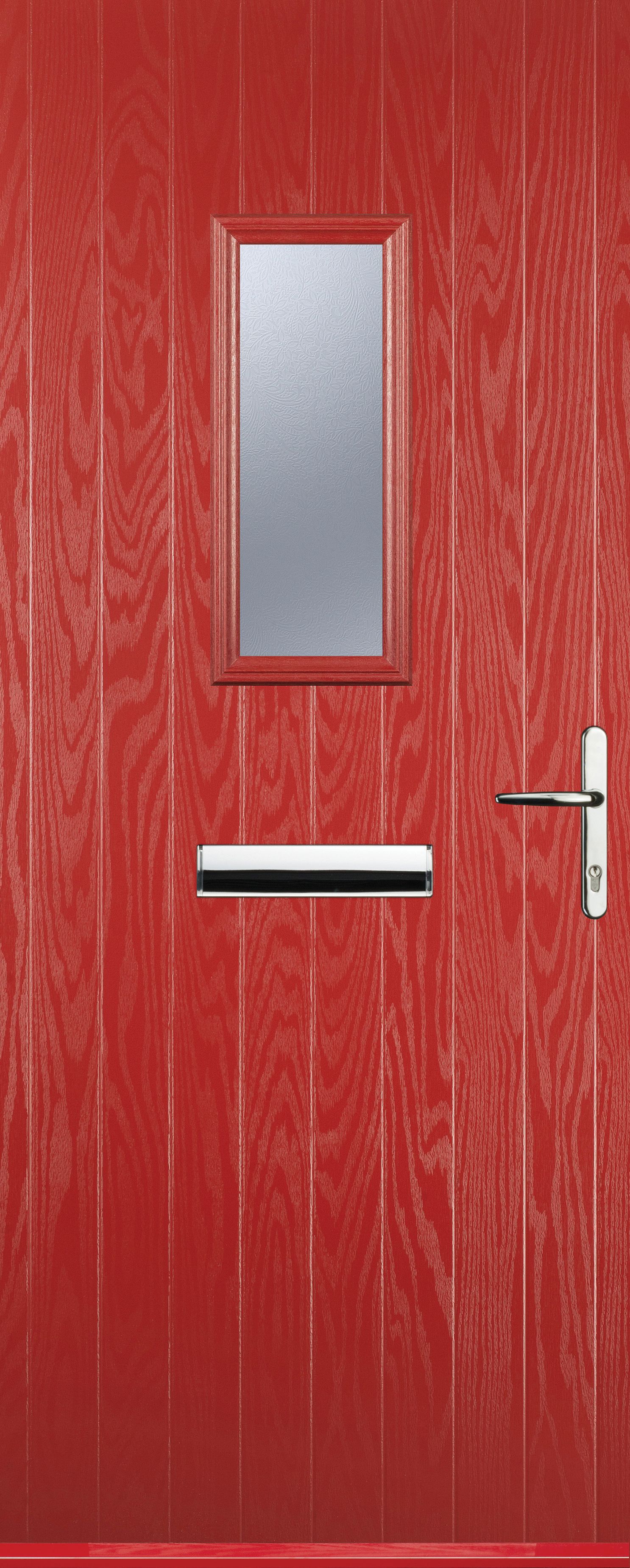Euramax 1 Square Left Hand Red Composite Door - 840 x 2100mm