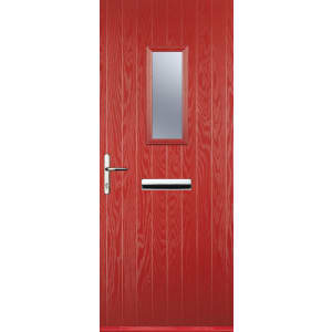 Image of Euramax 1 Square Right Hand Red Composite Door - 920 x 2100mm