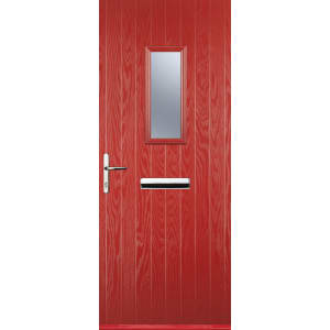 Image of Euramax 1 Square Right Hand Red Composite Door - 840 x 2100mm