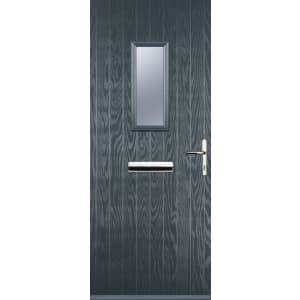 Image of Euramax 1 Square Left Hand Grey Composite Door - 840 x 2100mm