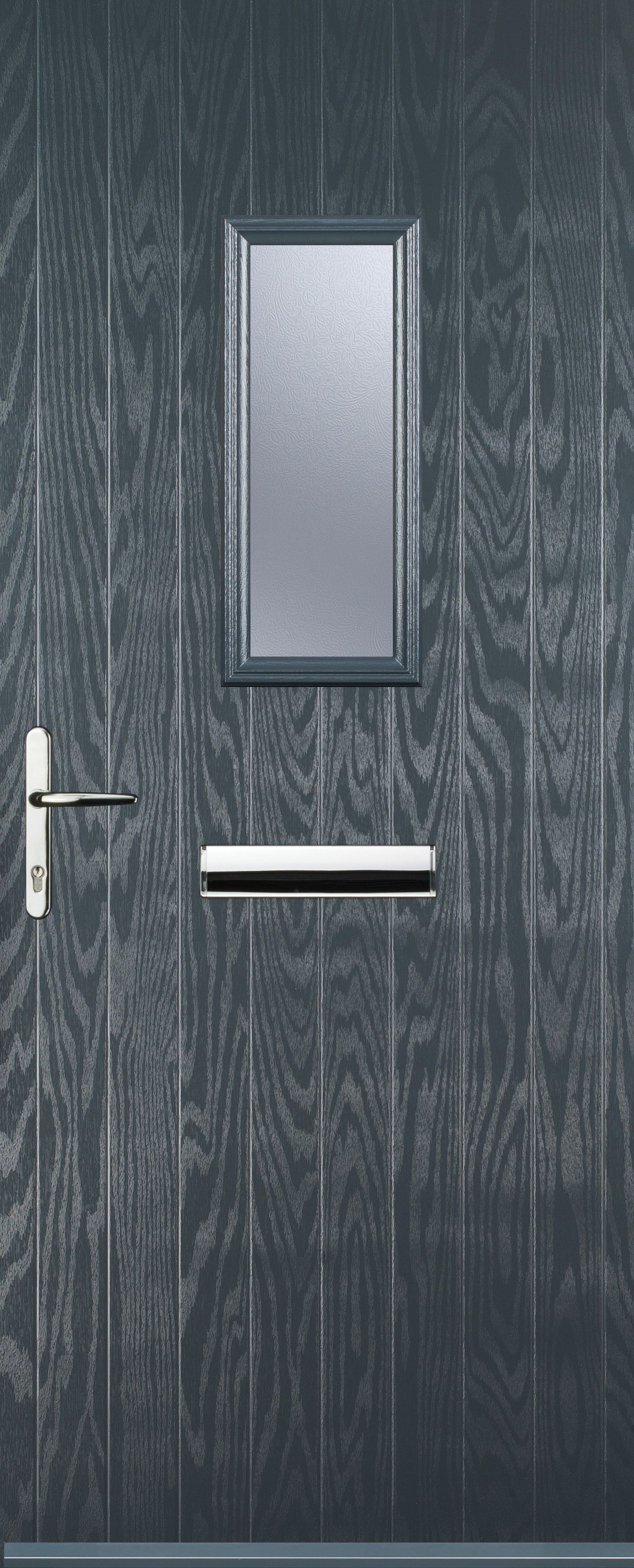 Image of Euramax 1 Square Right Hand Grey Composite Door - 880 x 2100mm