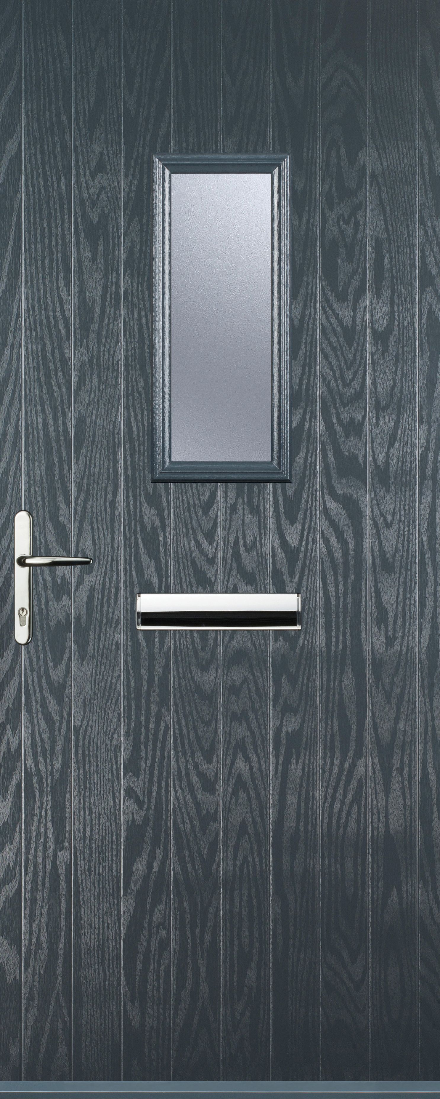 Image of Euramax 1 Square Right Hand Grey Composite Door - 840 x 2100mm