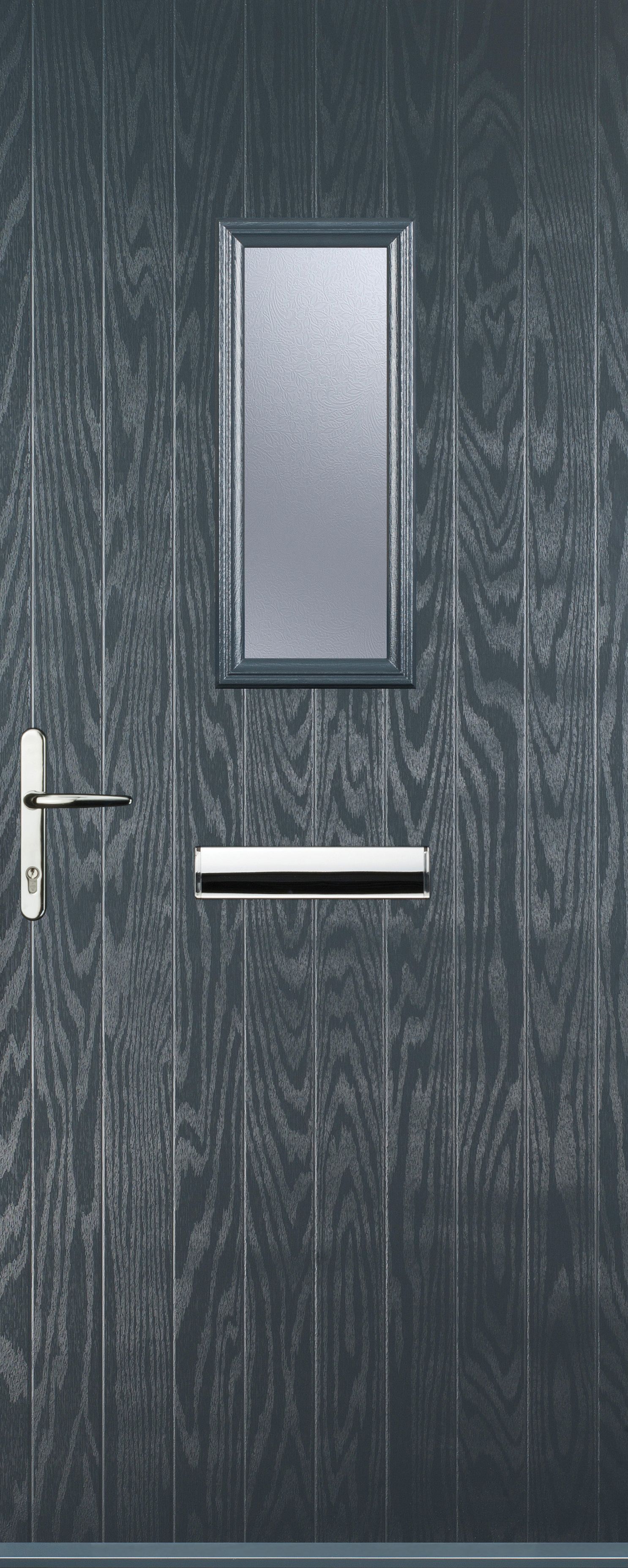 Euramax 1 Square Right Hand Grey Composite Door - 840 x 2100mm