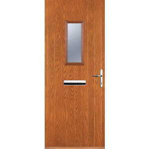 Image of Euramax 1 Square Left Hand Oak Composite Door - 920 x 2100mm