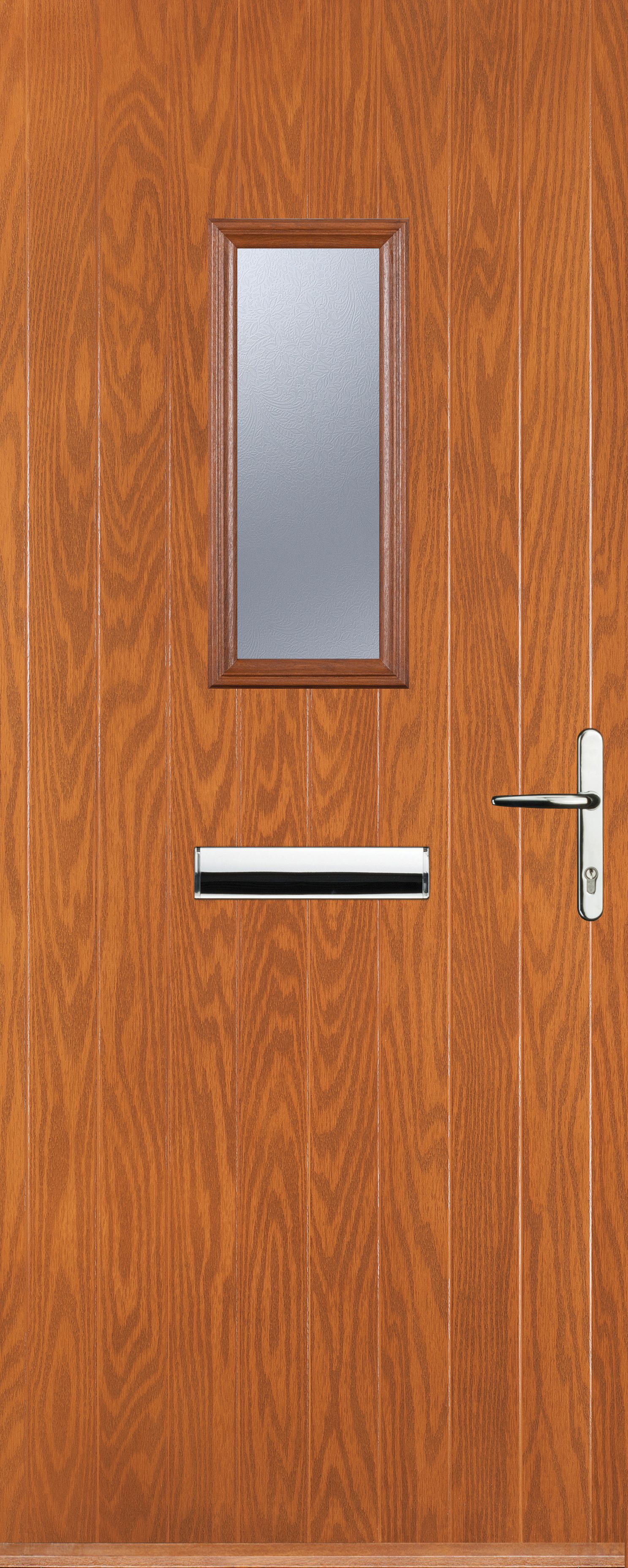 Image of Euramax 1 Square Left Hand Oak Composite Door - 840 x 2100mm