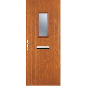 Image of Euramax 1 Square Right Hand Oak Composite Door - 880 x 2100mm