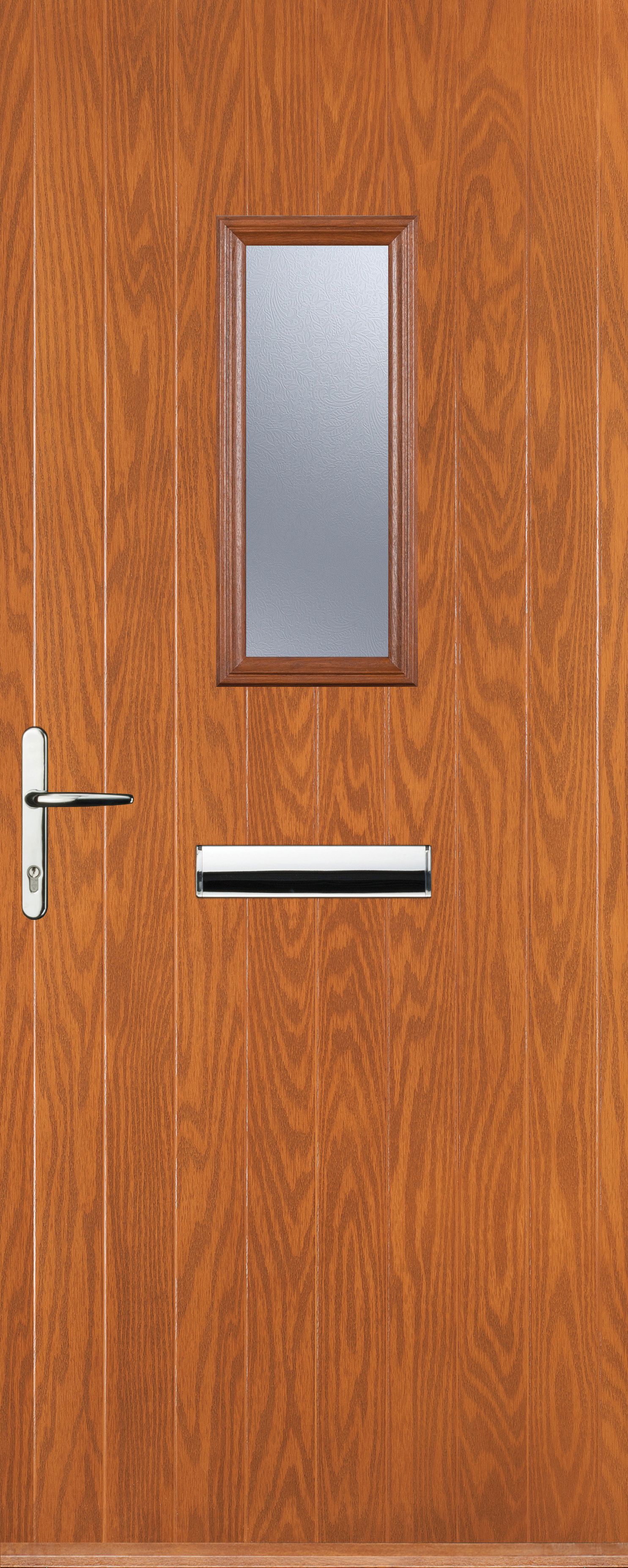 Image of Euramax 1 Square Right Hand Oak Composite Door - 840 x 2100mm