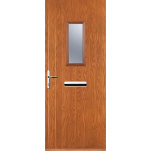 Image of Euramax 1 Square Right Hand Oak Composite Door - 840 x 2100mm