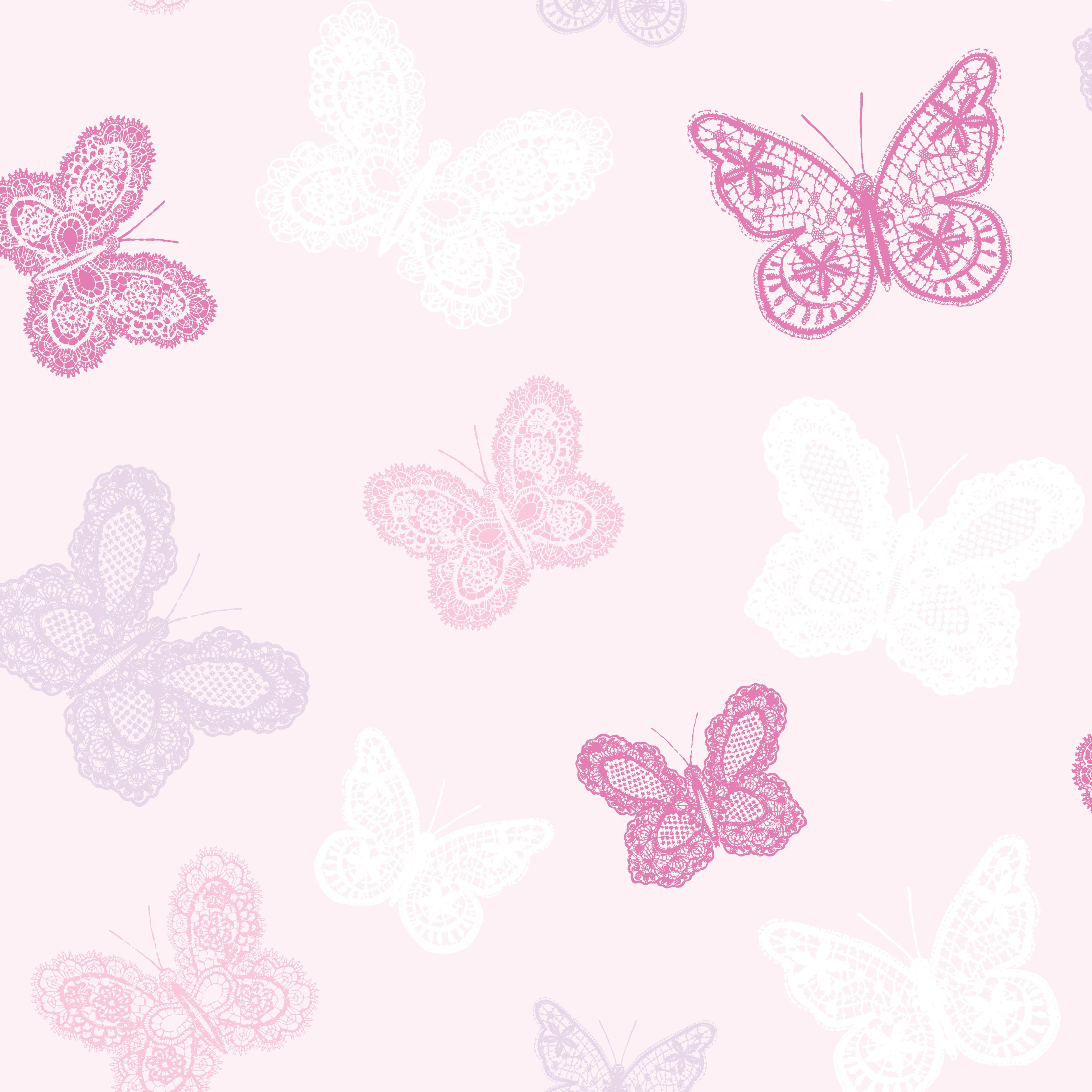 Superfresco Easy Pink Butterfly Print Wallpaper - 10m