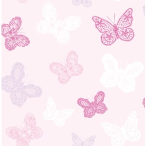 Superfresco Easy Pink Butterfly Print Wallpaper - 10m