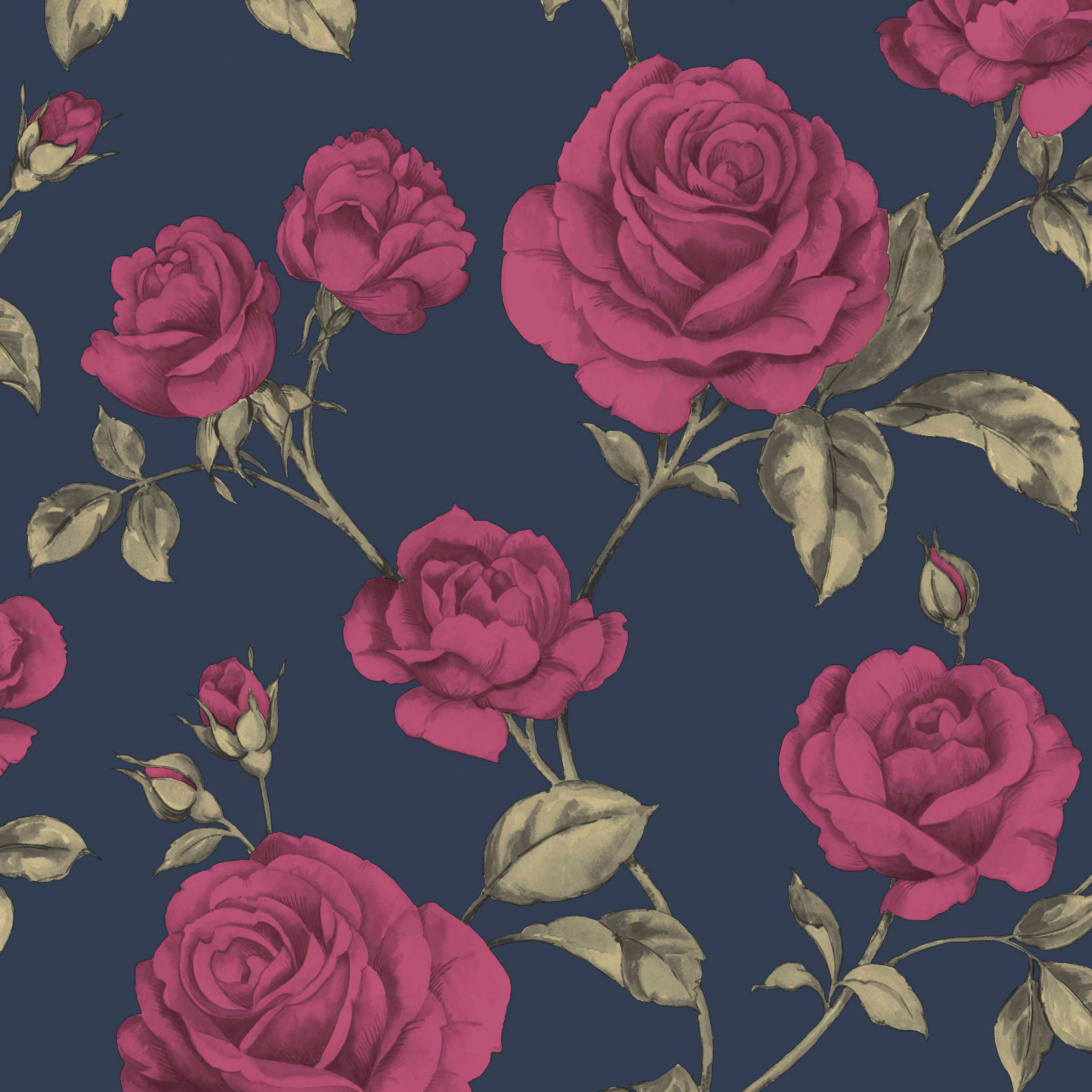 Boutique Countess Navy Decorative Wallpaper - 10m