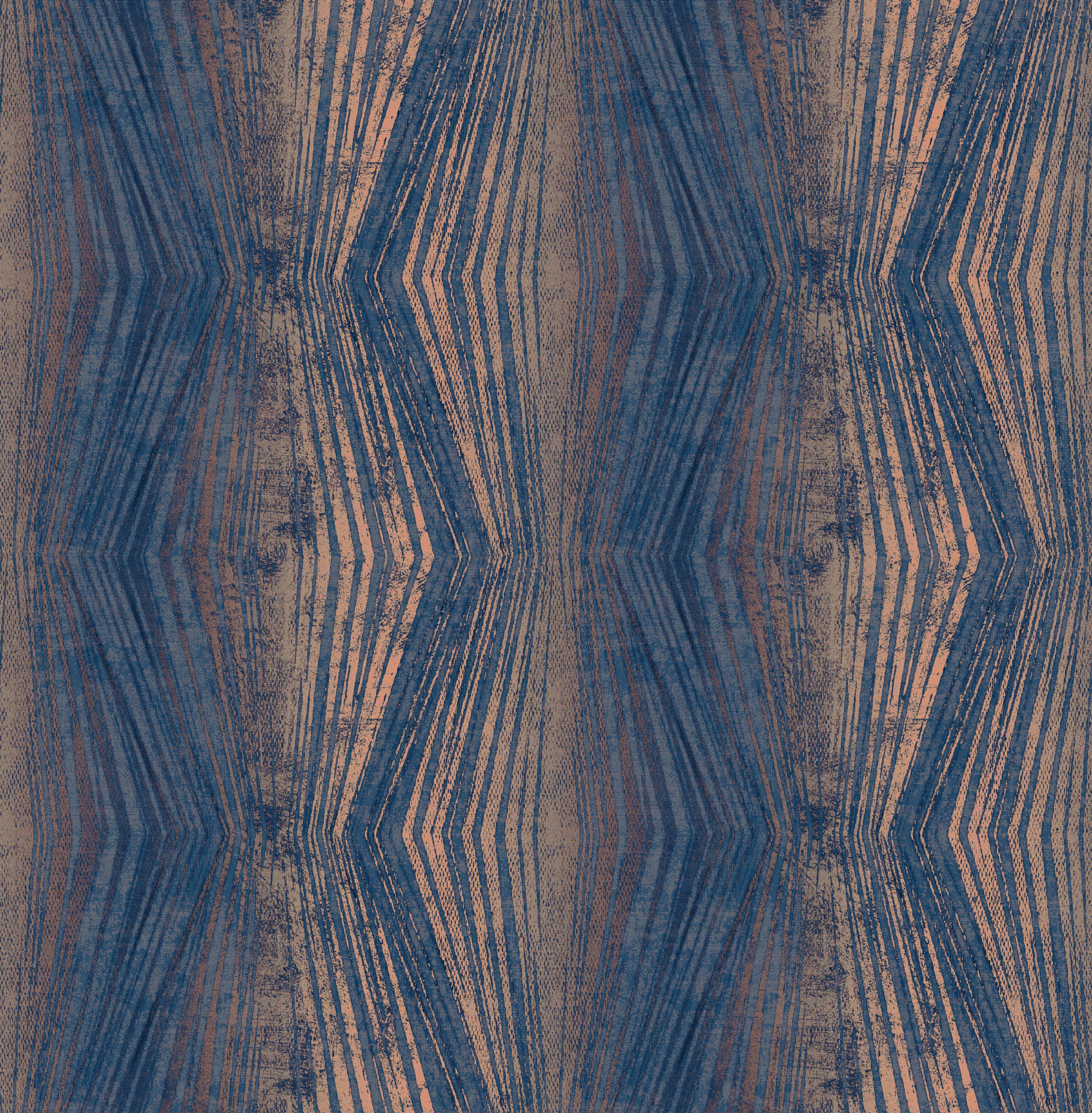Image of Boutique Vermeil Stripe Blue Decorative Wallpaper - 10m