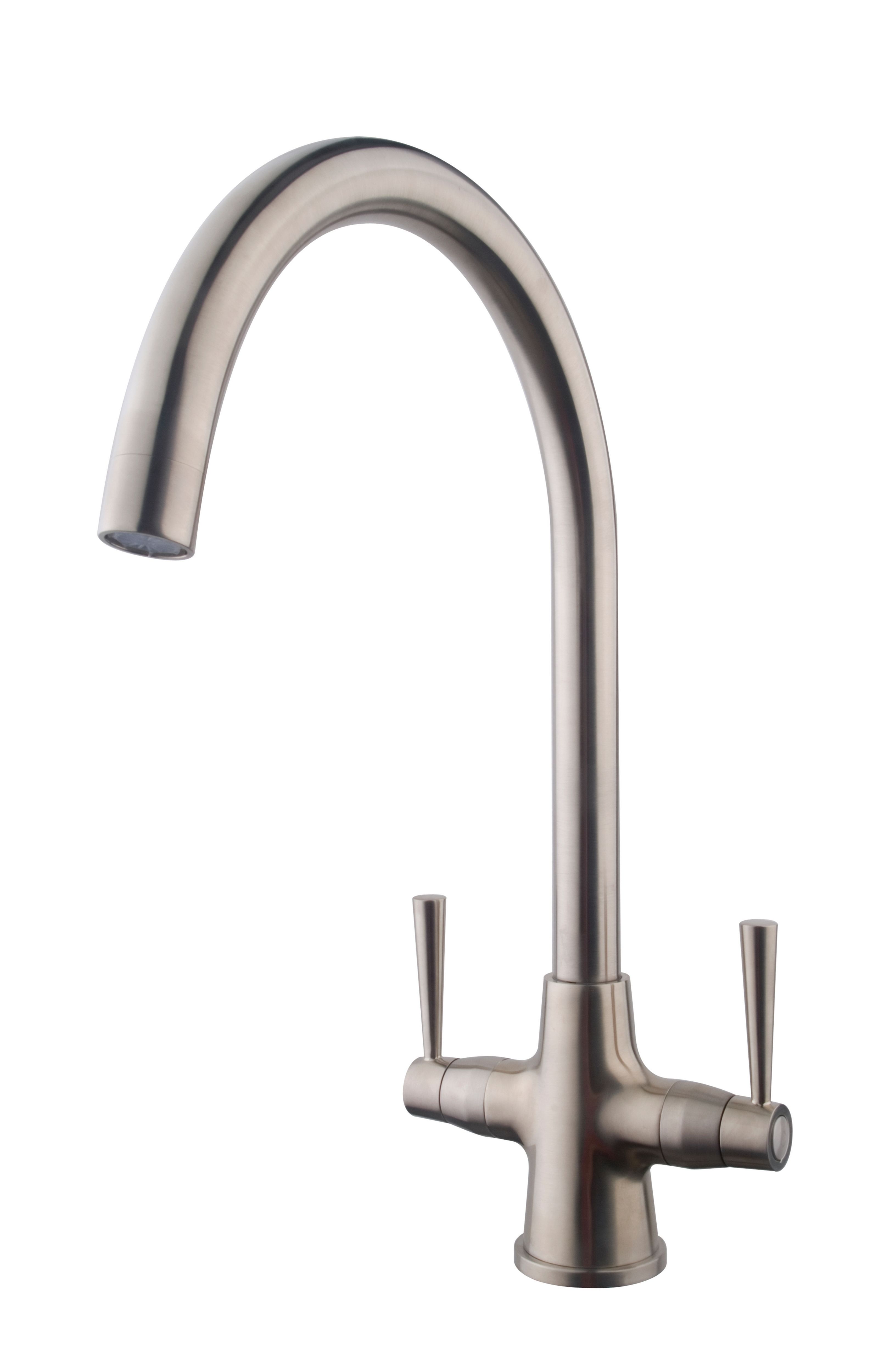 Image of Wickes Toba Monobloc Kitchen Sink Mixer Tap - Brushed Nickel