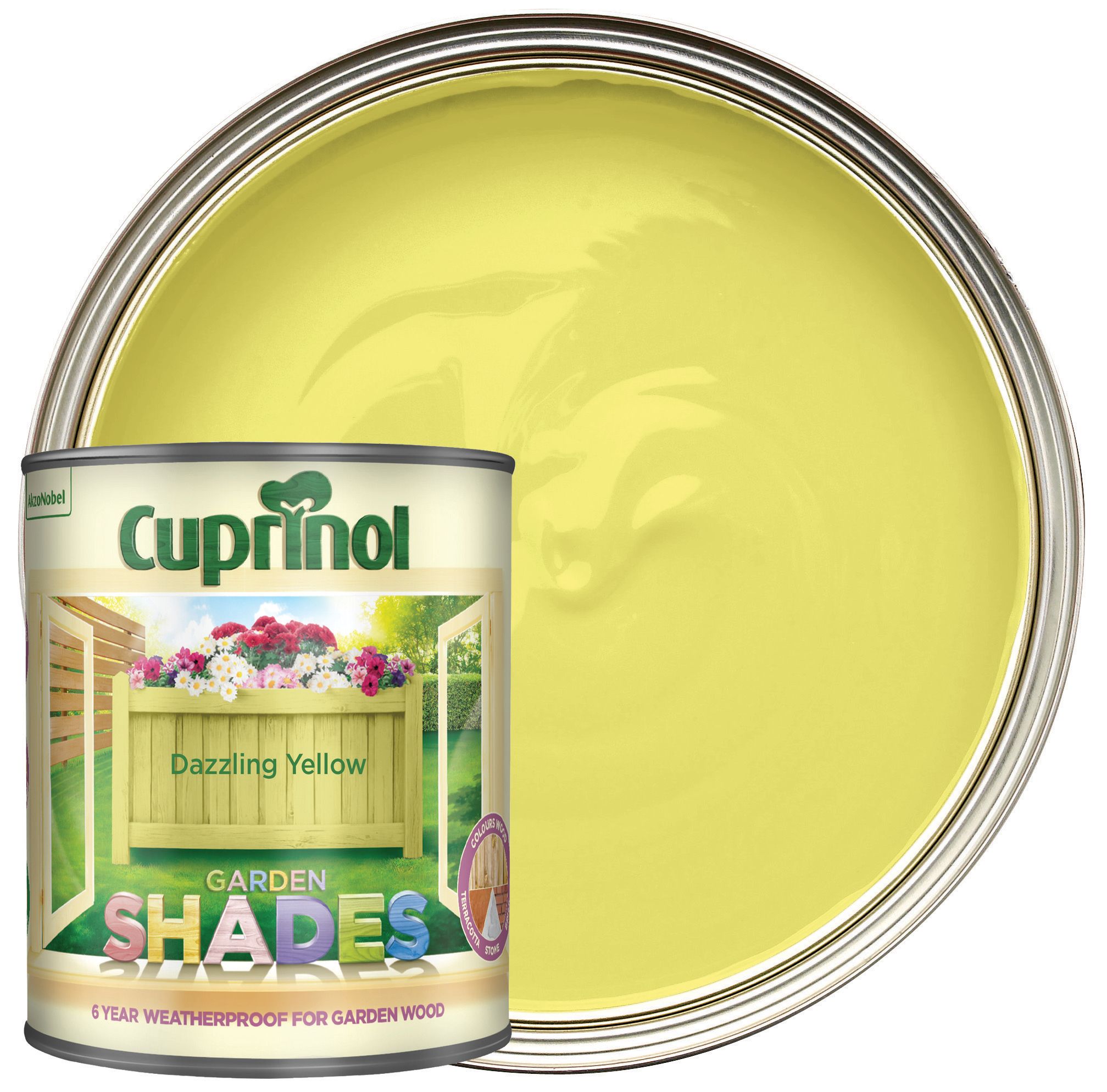 Cuprinol Garden Shades Matt Wood Treatment - Dazzling Yellow - 1L