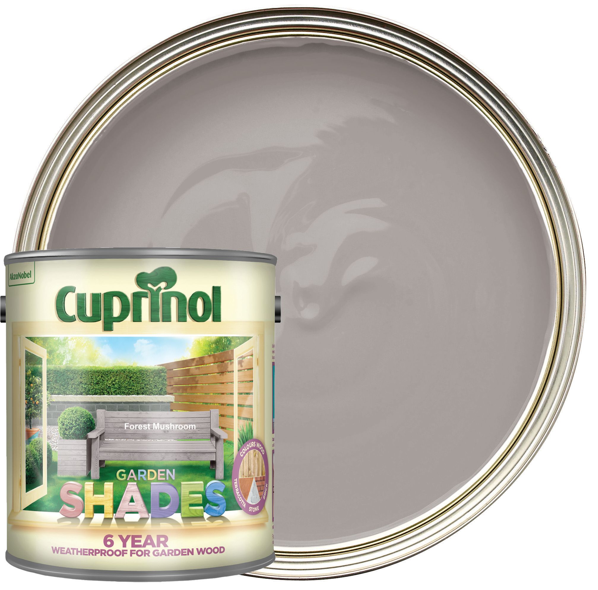 Image of Cuprinol Garden Shades Matt Wood Treatment - Forest Mushroom 2.5L