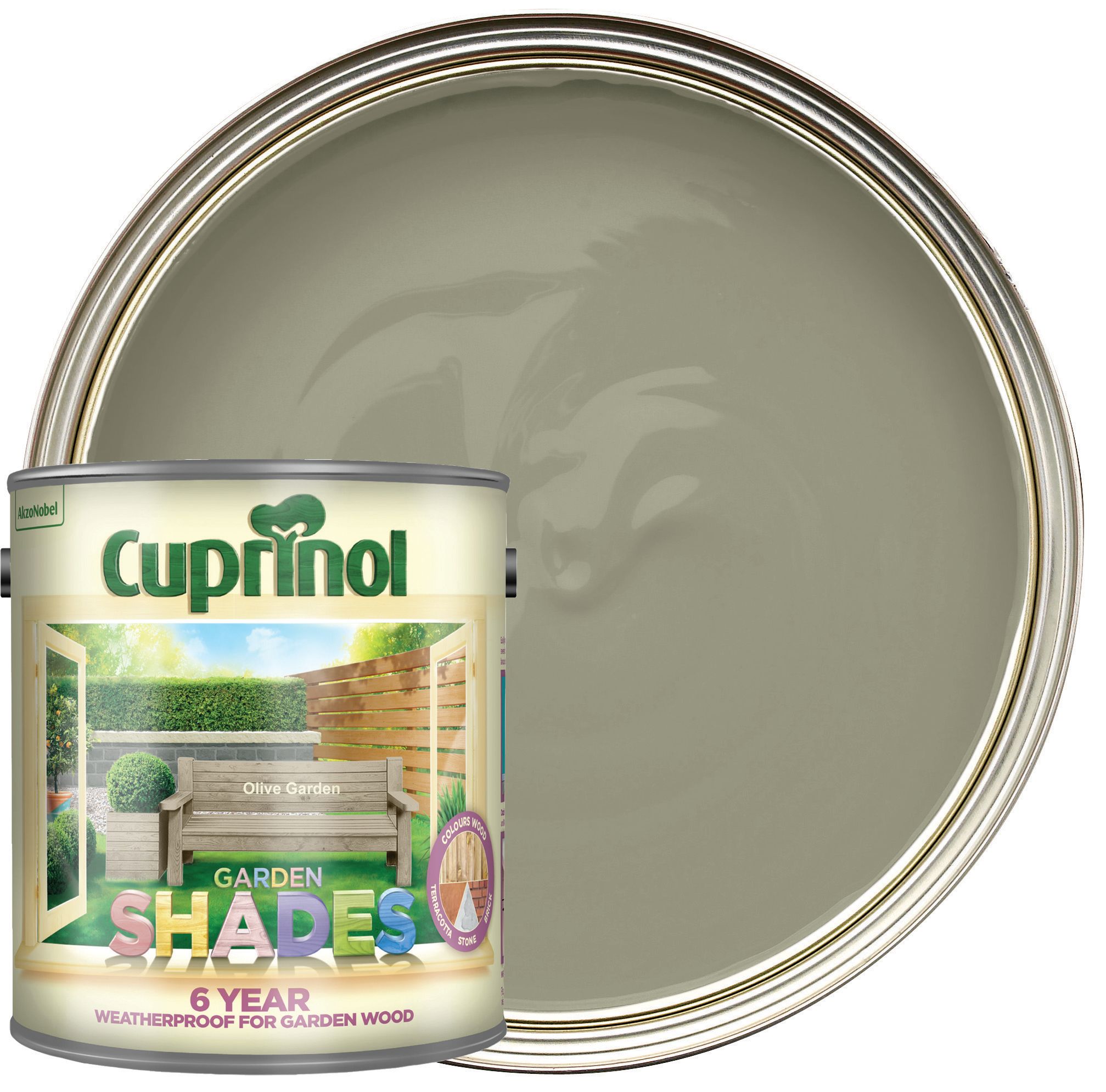 Image of Cuprinol Garden Shades Matt Wood Treatment - Olive Garden 2.5L