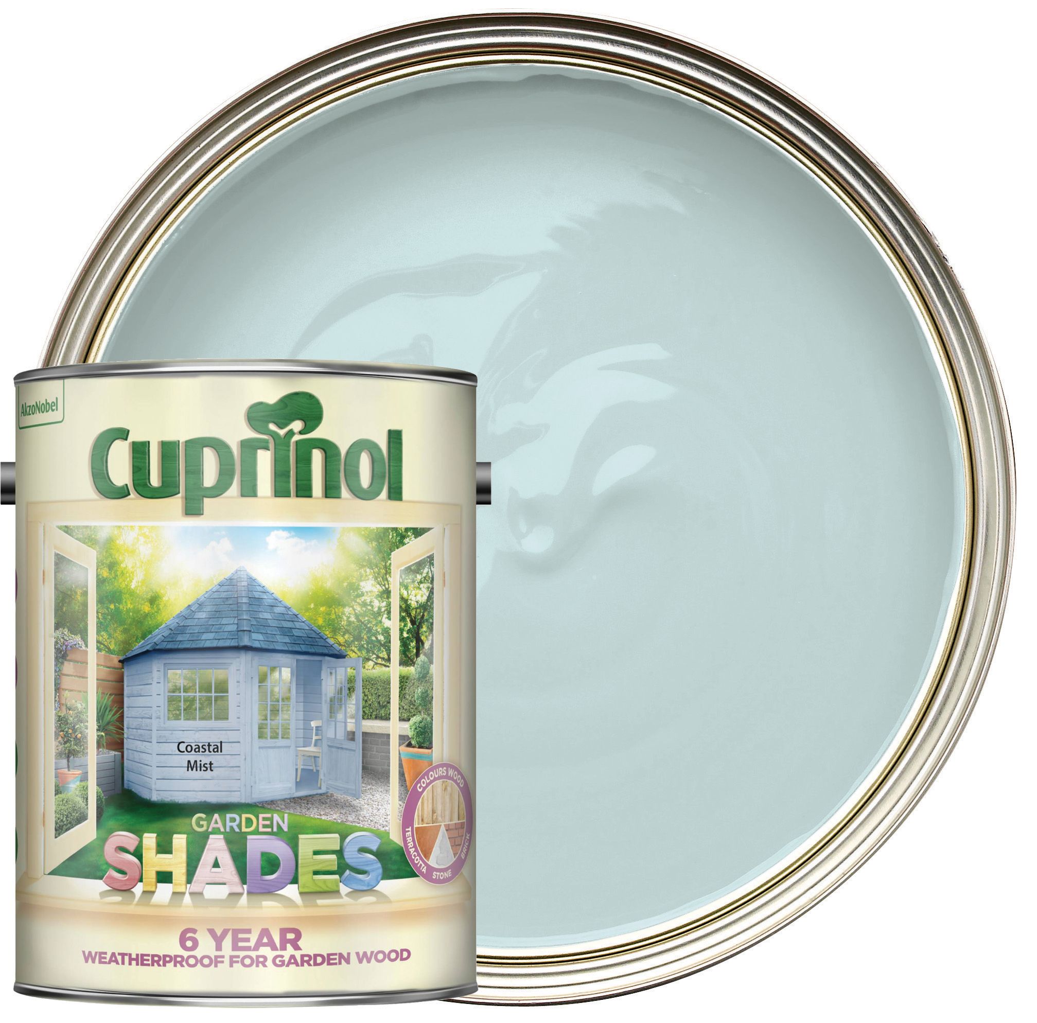 Image of Cuprinol Garden Shades Matt Wood Treatment - Coastal Mist 5L