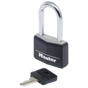Master Lock 9140EURDBLKLF Body Long Shackle Padlock -Black Aluminium 40mm