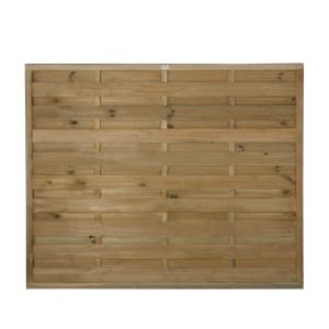 Image of Forest Garden Pressure Treated Horizontal Hit & Miss Fence Panel - 1800 x 1500mm - 6 x 5ft - Pack of 4