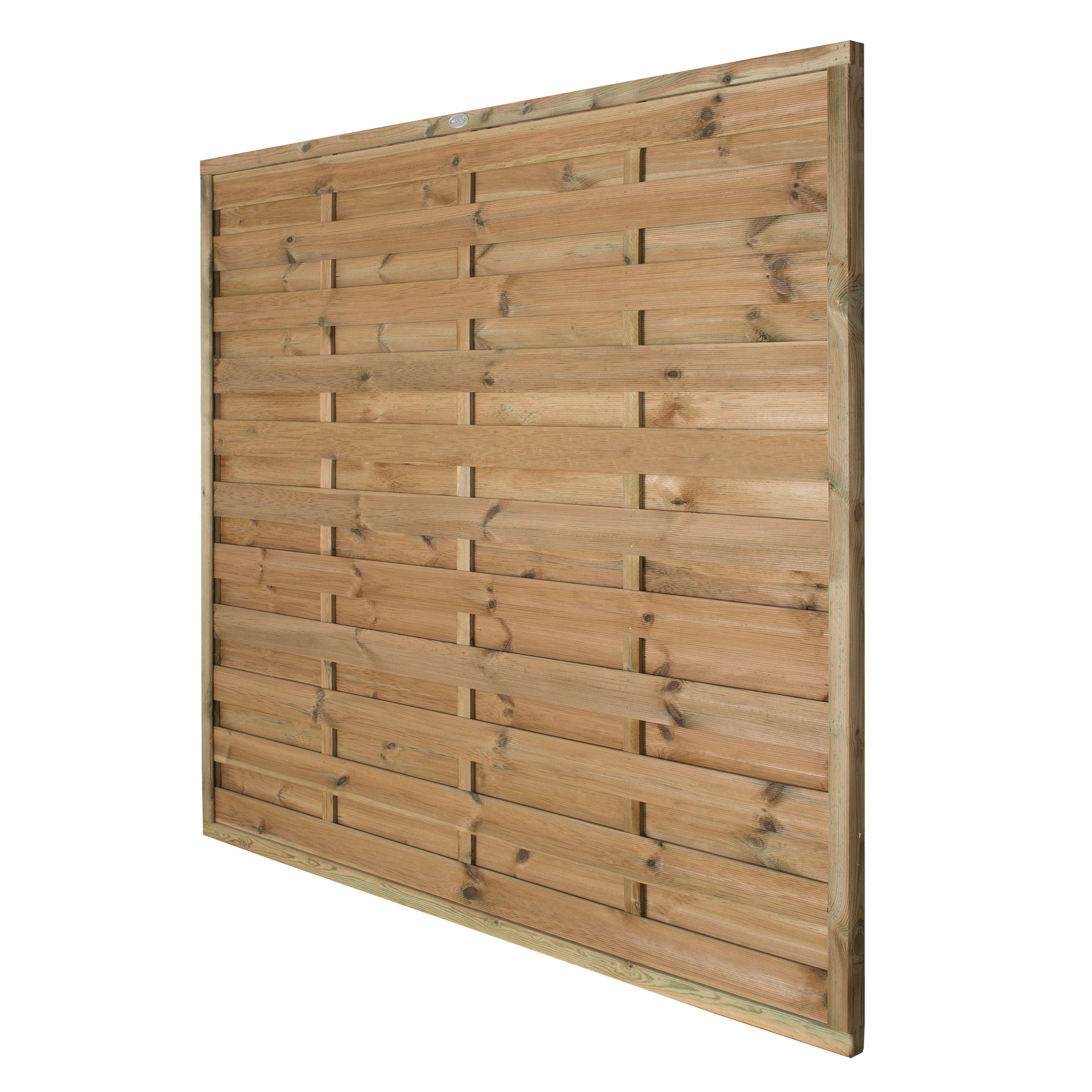 Forest Garden Pressure Treated Horizontal Hit & Miss Fence Panel - 1800 x 1800mm - 6 x 6ft - Pack of 5