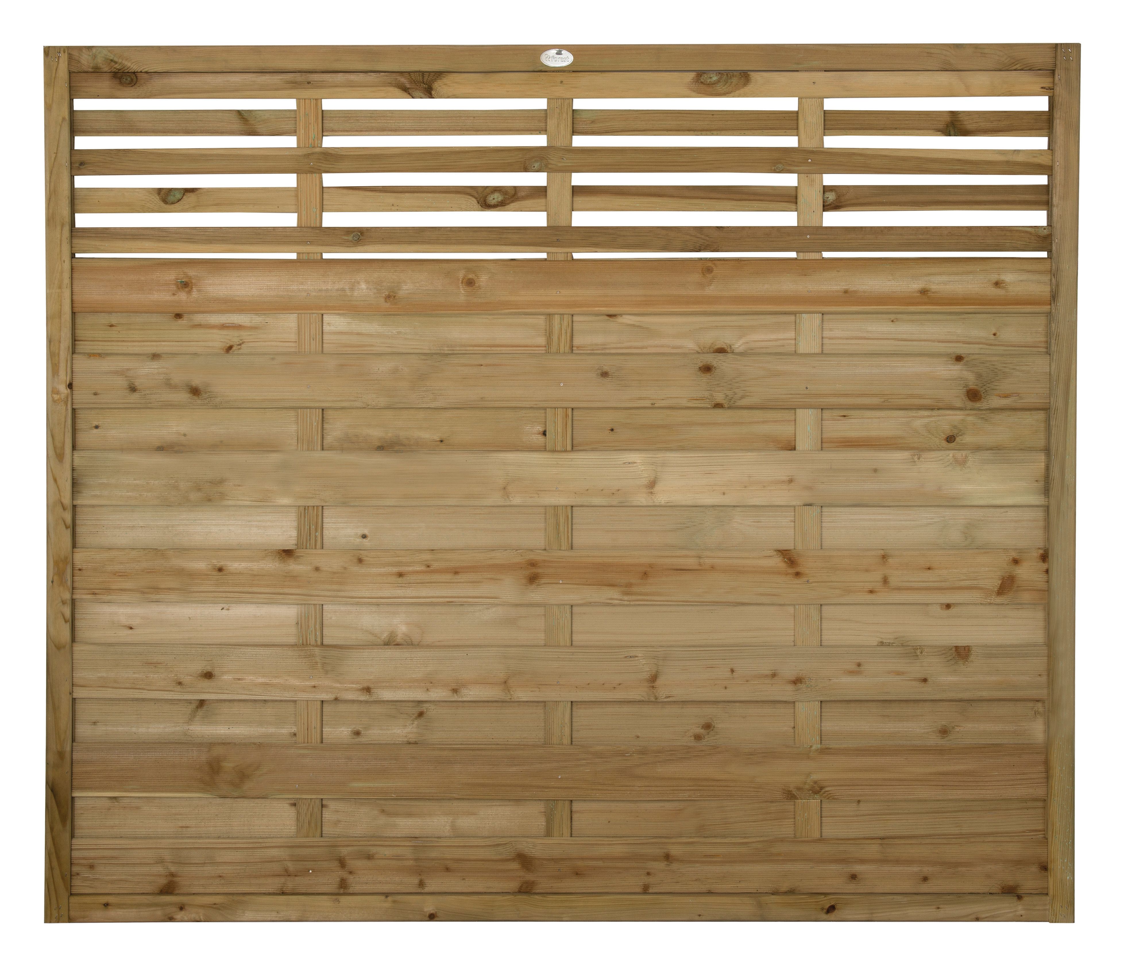 Image of Forest Garden Pressure Treated Kyoto Fence Panel - 1800 x 1500mm - 6 x 5ft - Pack of 3
