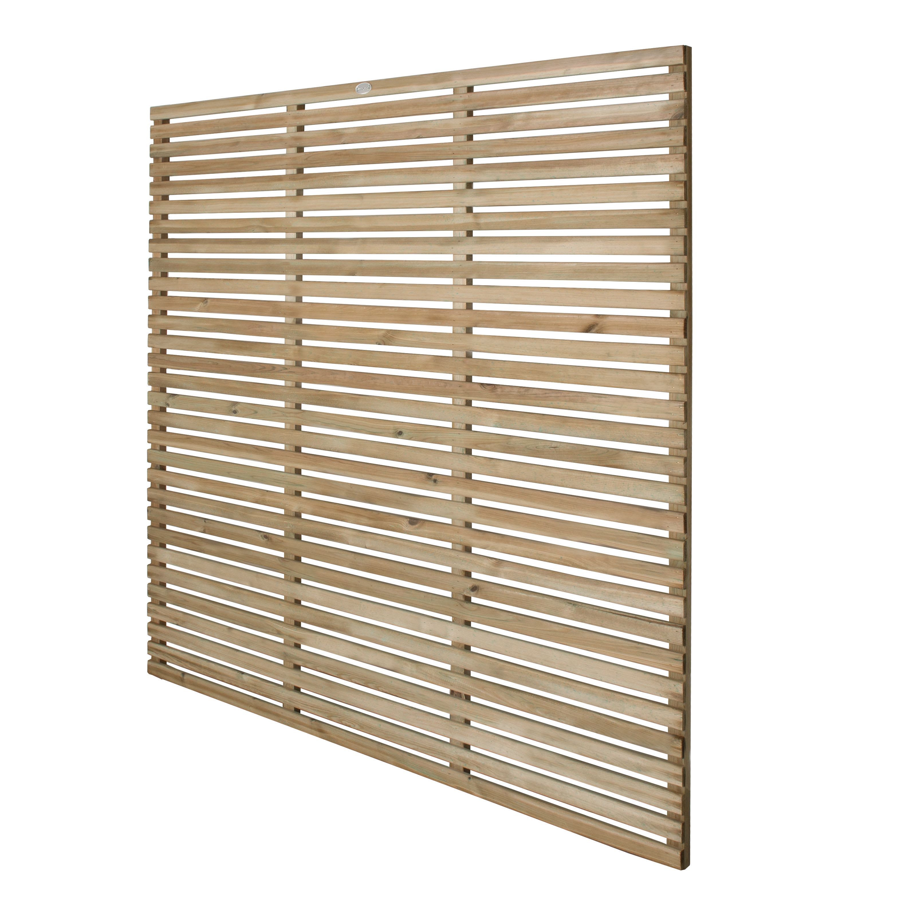 Forest Garden Contemporary Single Slatted Fence Panel 1800