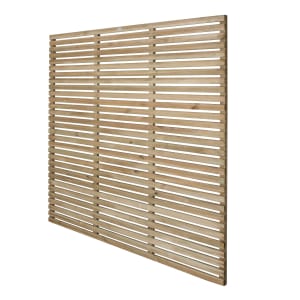 Forest Garden Contemporary Single Slatted Fence Panel - 6 X 6ft Multi Packs