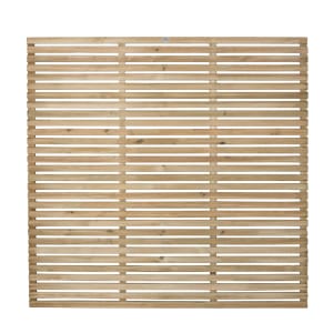 Image of Forest Garden Contemporary Single Slatted Fence Panel - 1800 x 1800mm - 6 x 6ft - Pack of 5