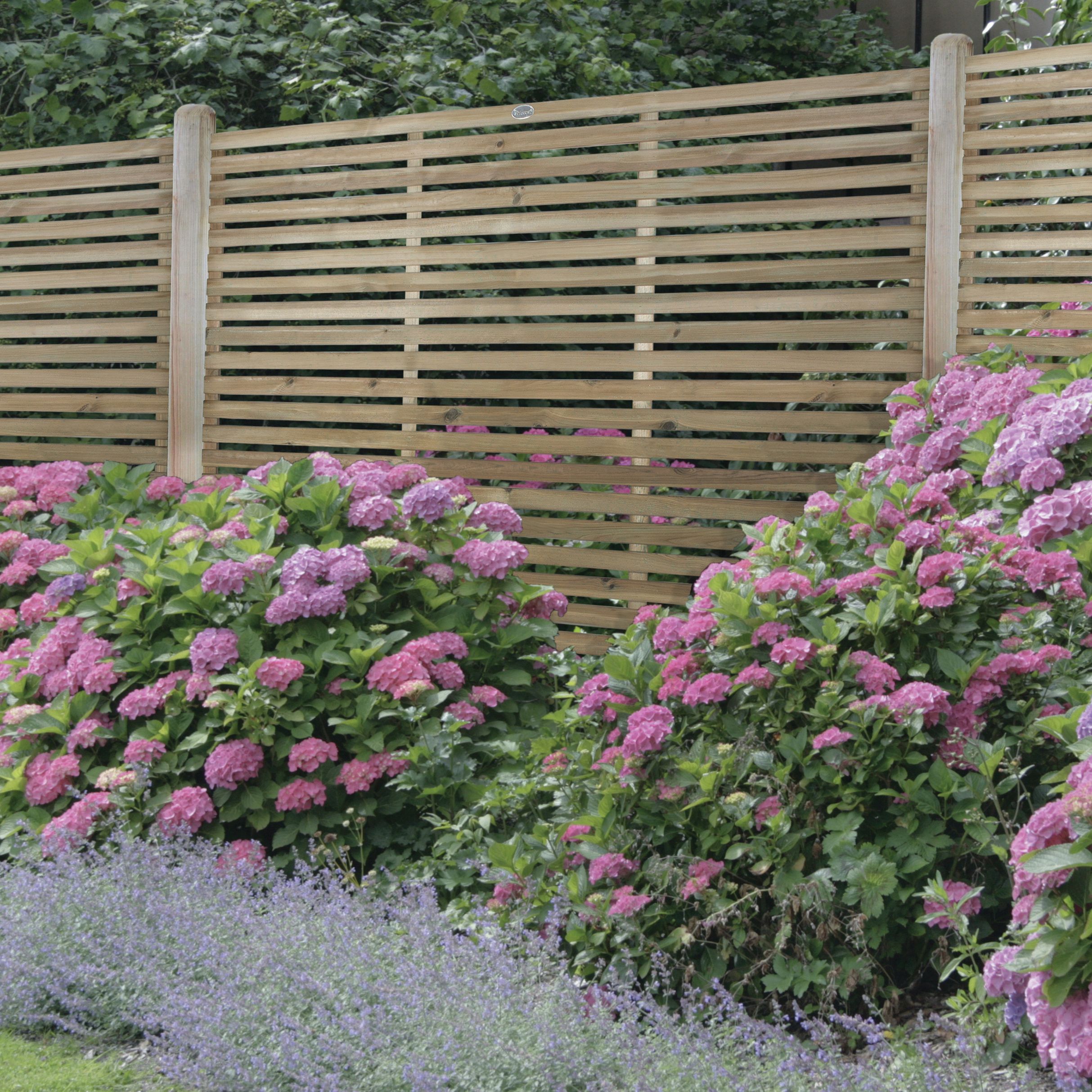 Forest Garden Contemporary Single Slatted Fence Panel - 1800 X 1800mm - 6 X 6ft - Pack Of 5