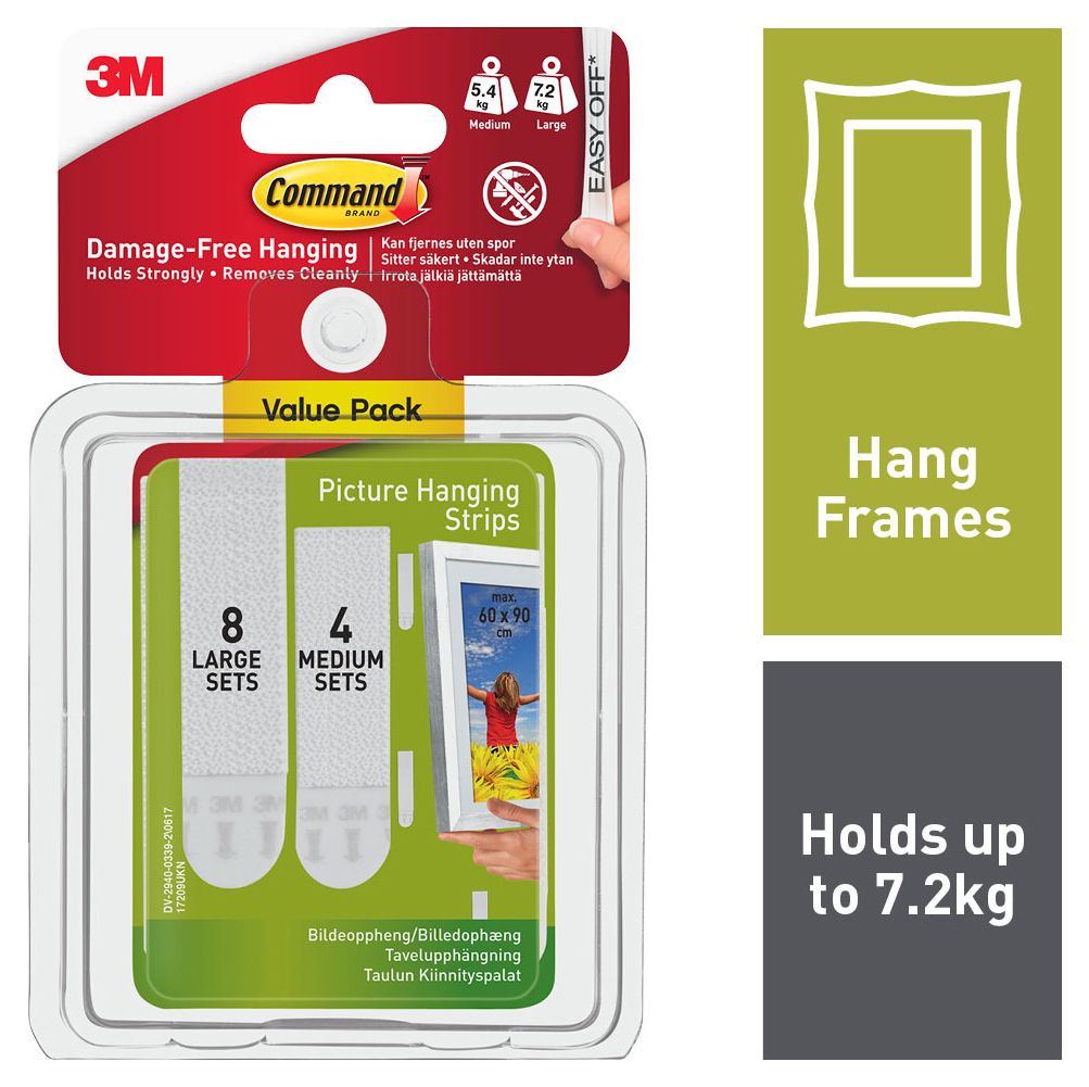Image of Command White Picture Hanging Strips - Pack of 12