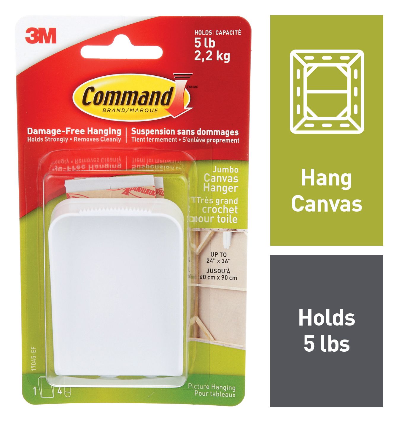 Image of Command White Jumbo Canvas Picture Hanger
