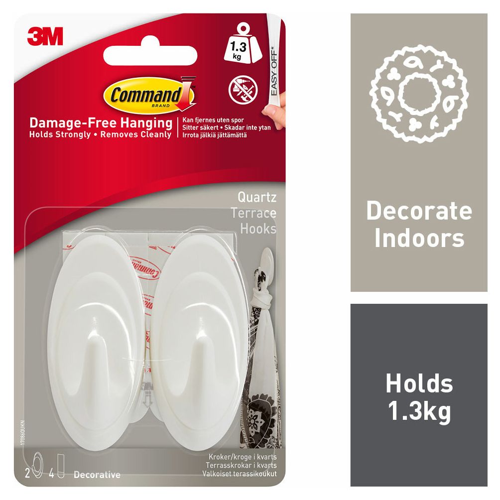 Wickes White Small Self Adhesive Cup Hook - Pack of 4