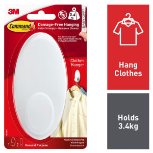 Command White Clothes Hanger Hook