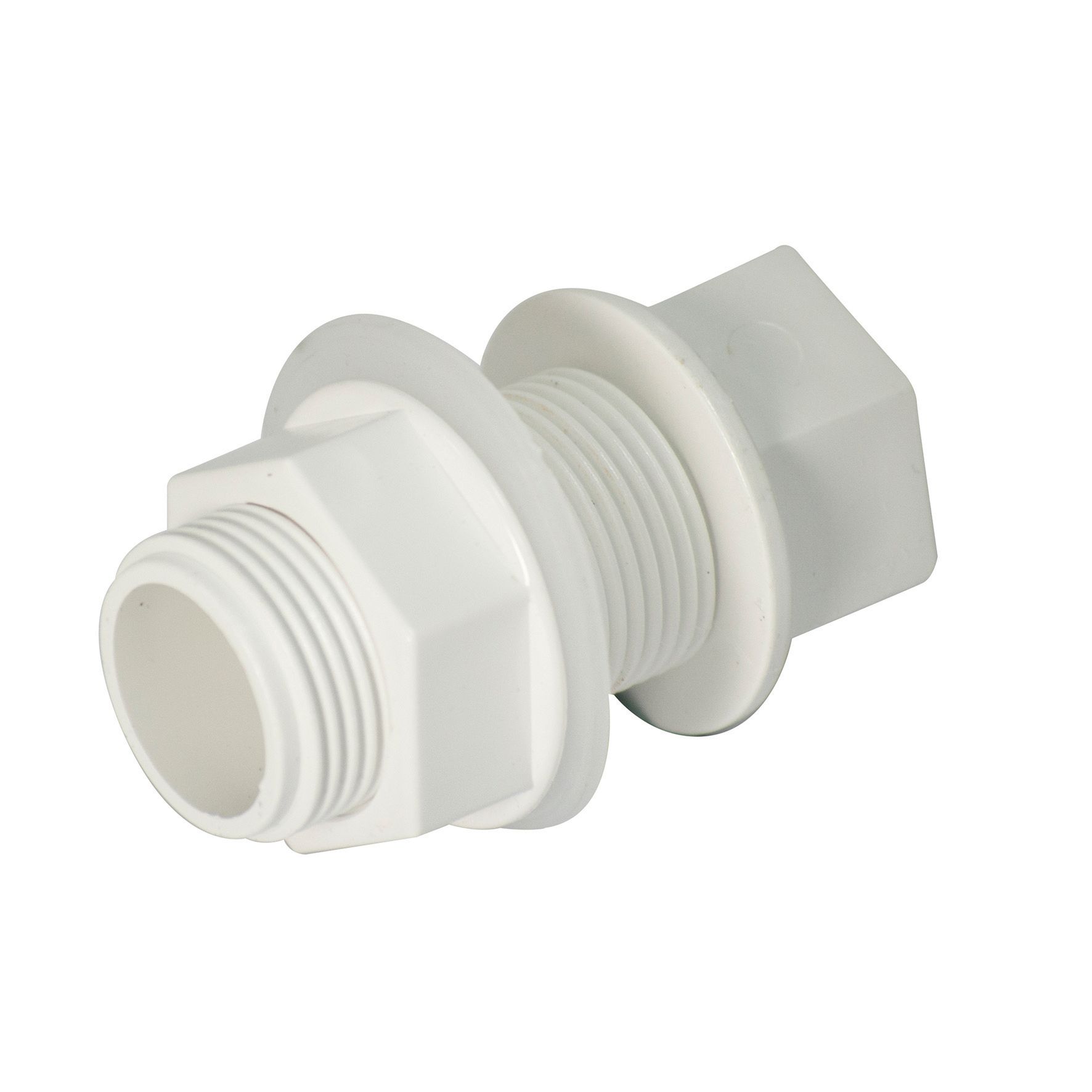 Image of FloPlast OS14W Overflow System Straight Tank Connector - White 21.5mm