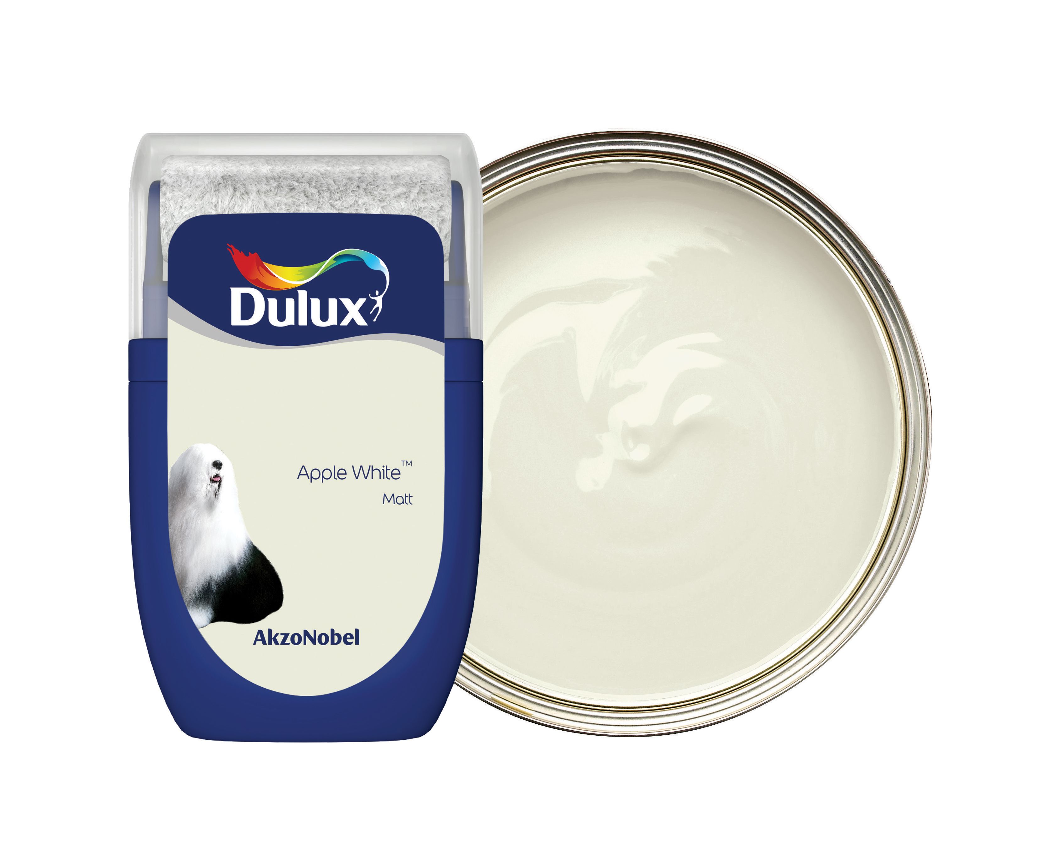 Image of Dulux Emulsion Paint - Apple White Tester Pot - 30ml
