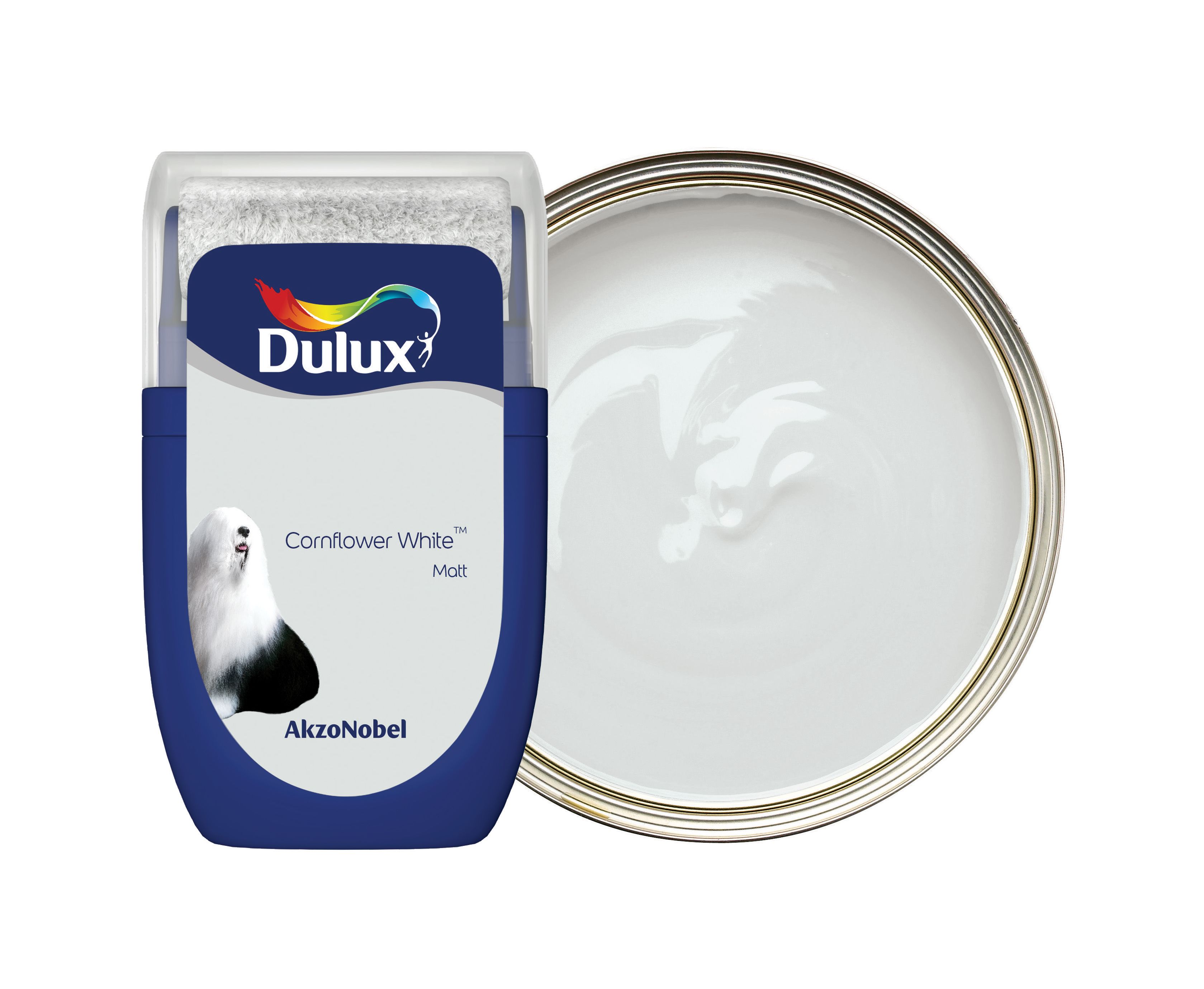 Image of Dulux Emulsion Paint - Cornflower White Tester Pot - 30ml