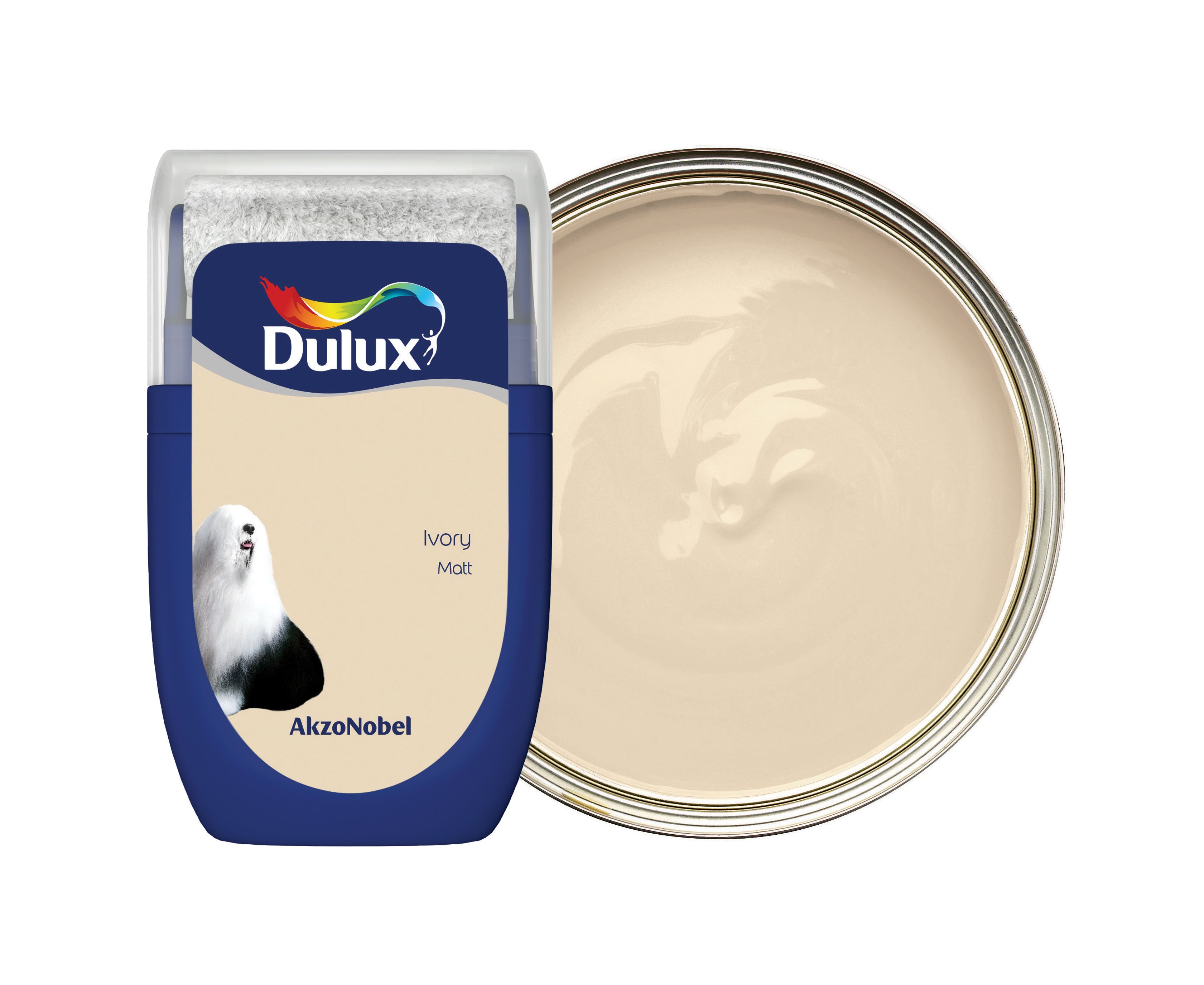 Image of Dulux Emulsion Paint - Ivory Tester Pot - 30ml