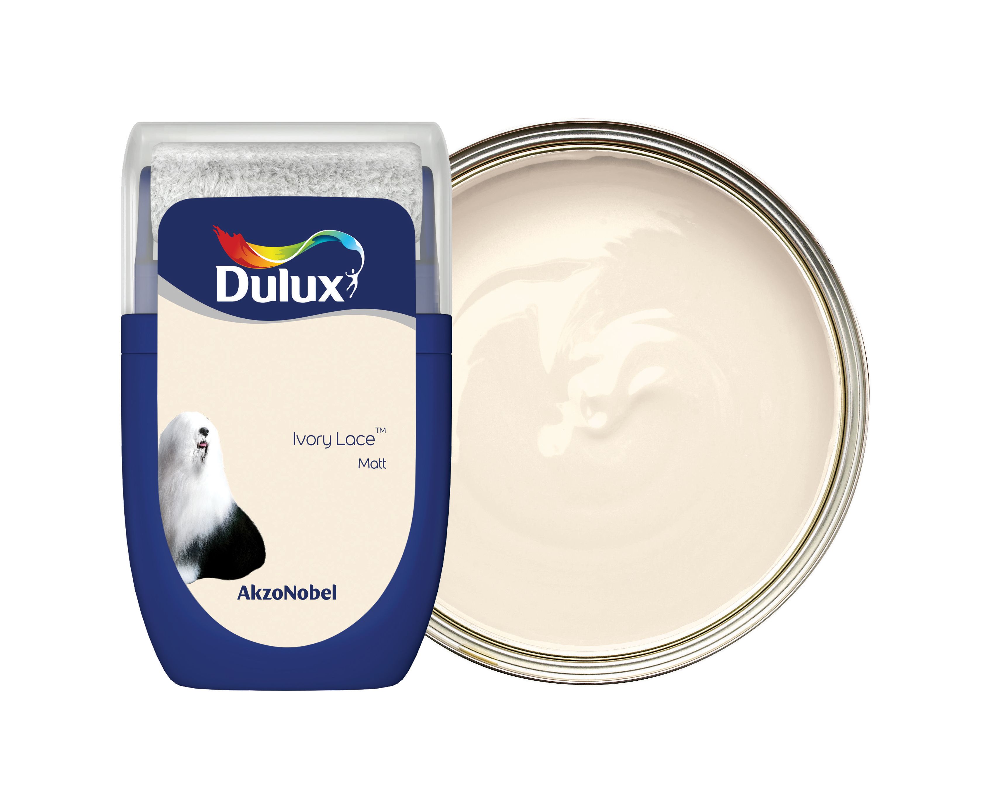 Image of Dulux Emulsion Paint - Ivory Lace Tester Pot - 30ml