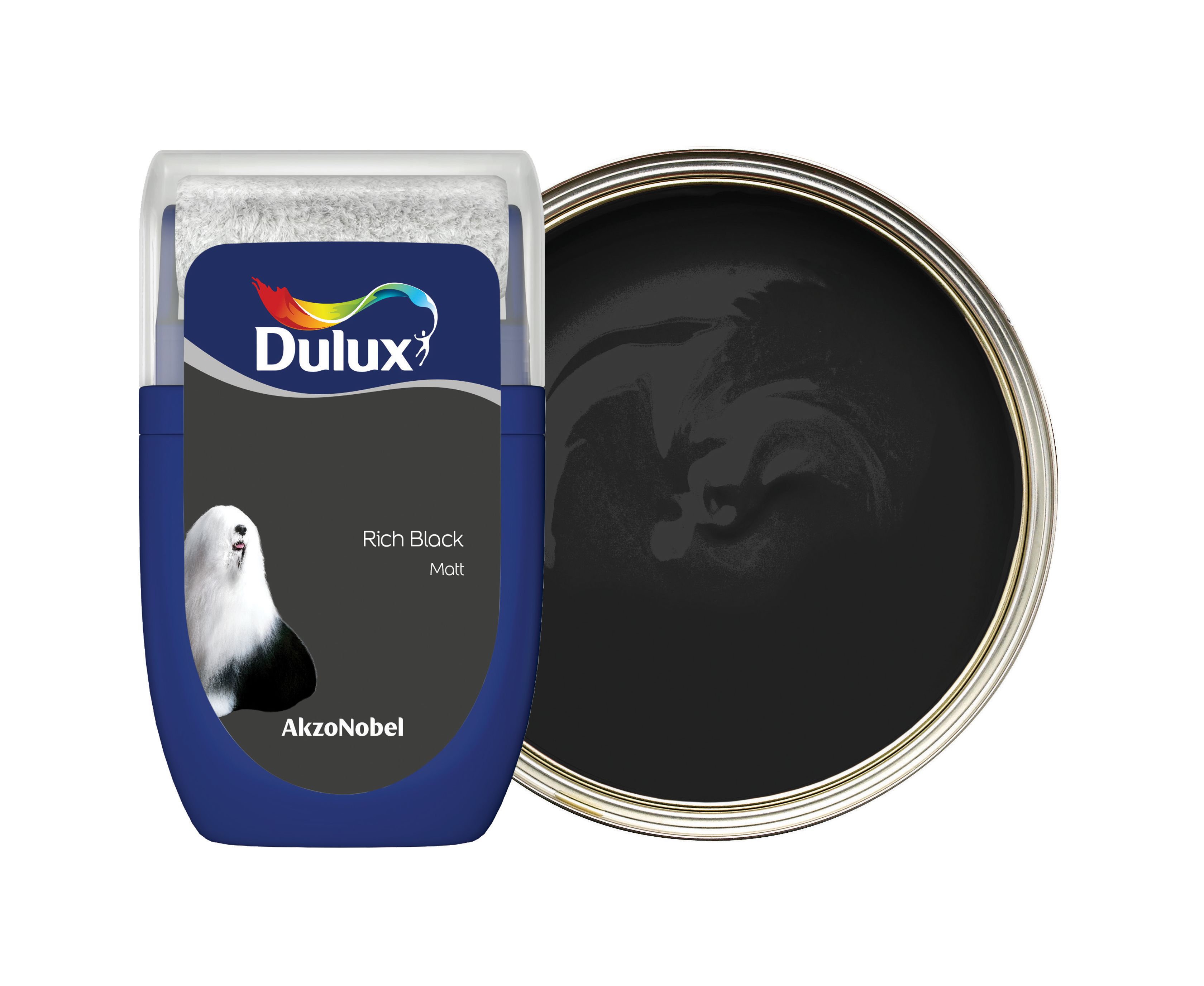 Image of Dulux Emulsion Paint - Rich Black Tester Pot - 30ml