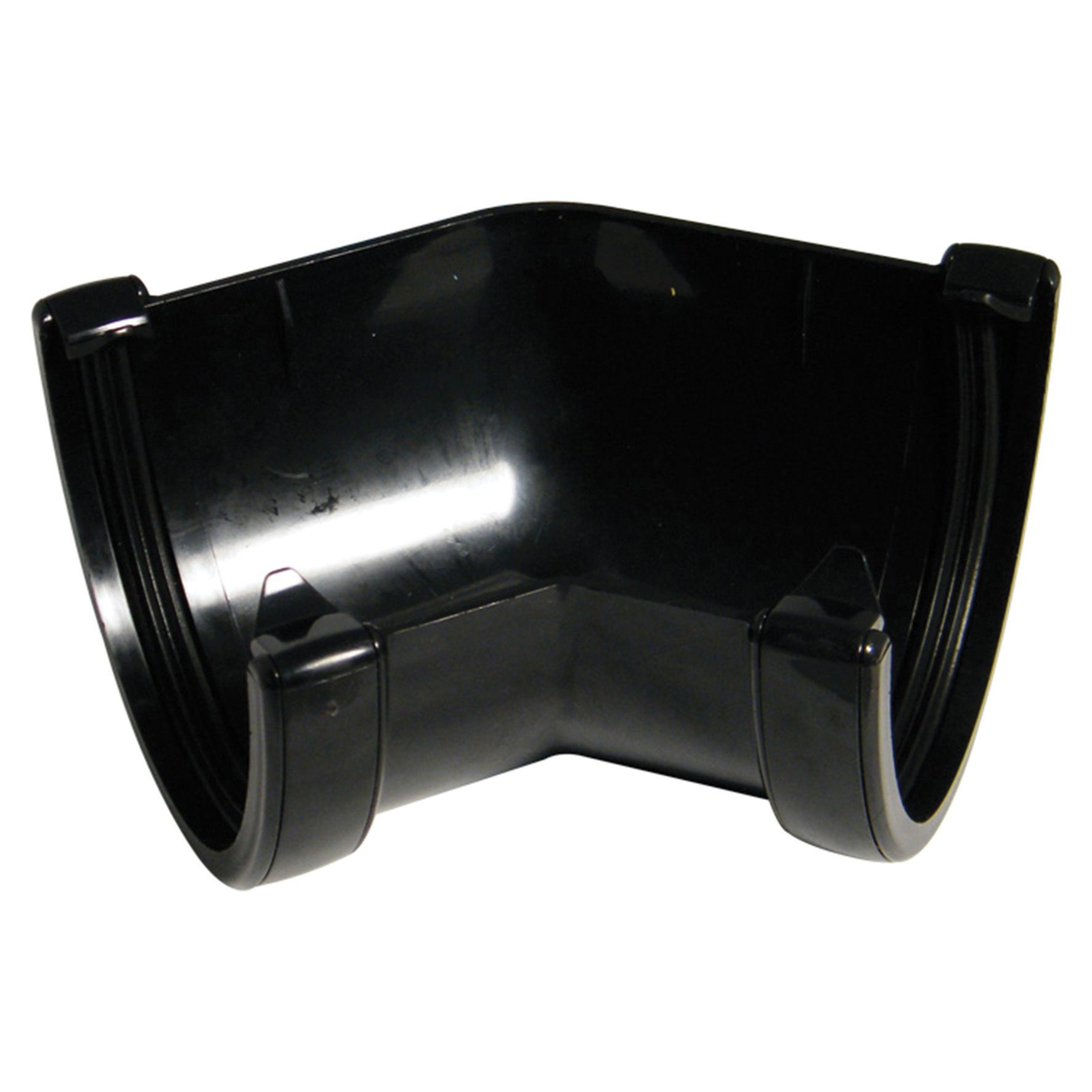 FloPlast 115mm Black Hi-Cap Half Round Gutter Angle - 135
