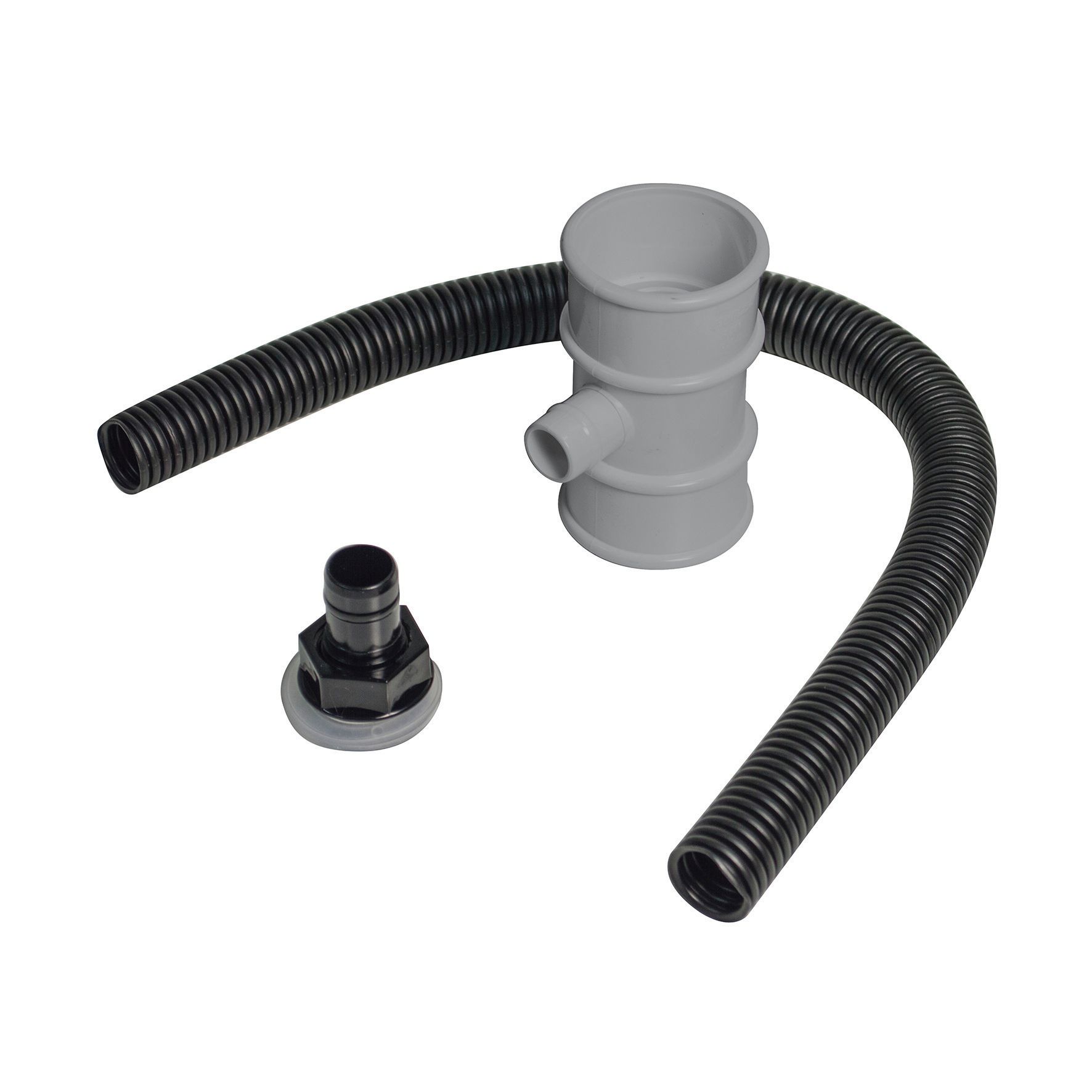 Image of FloPlast 50mm MiniFlo Round Downpipe Water Butt Rain Diverter - Grey