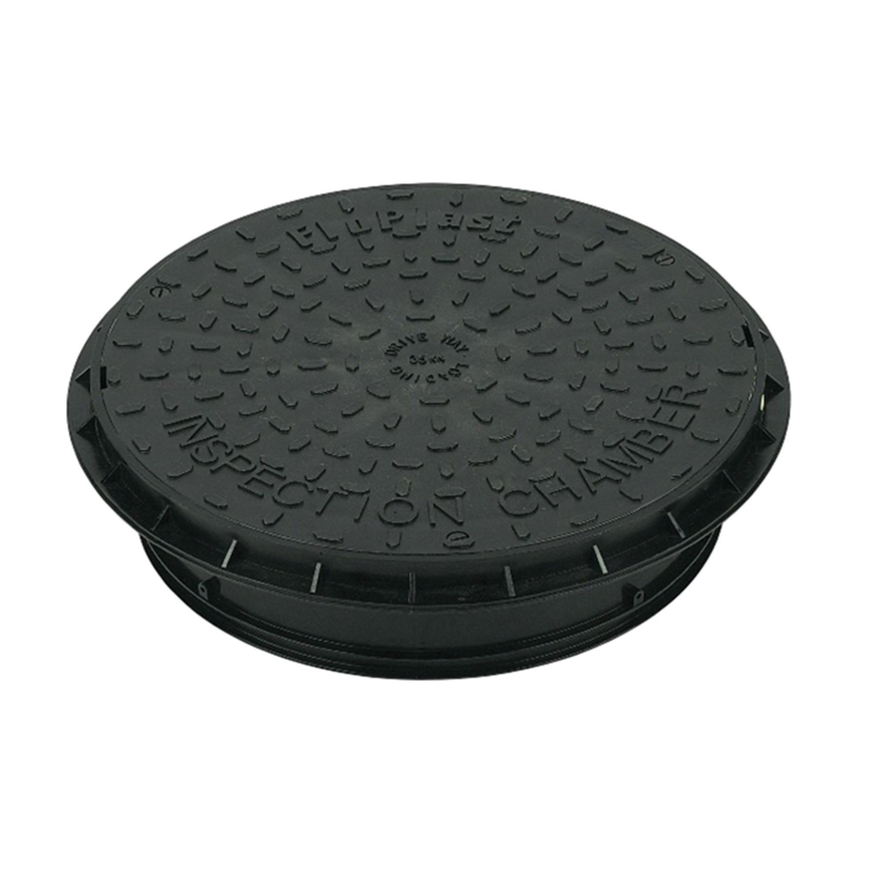 Image of FloPlast 450mm Plastic Drain Cover and Frame - Black