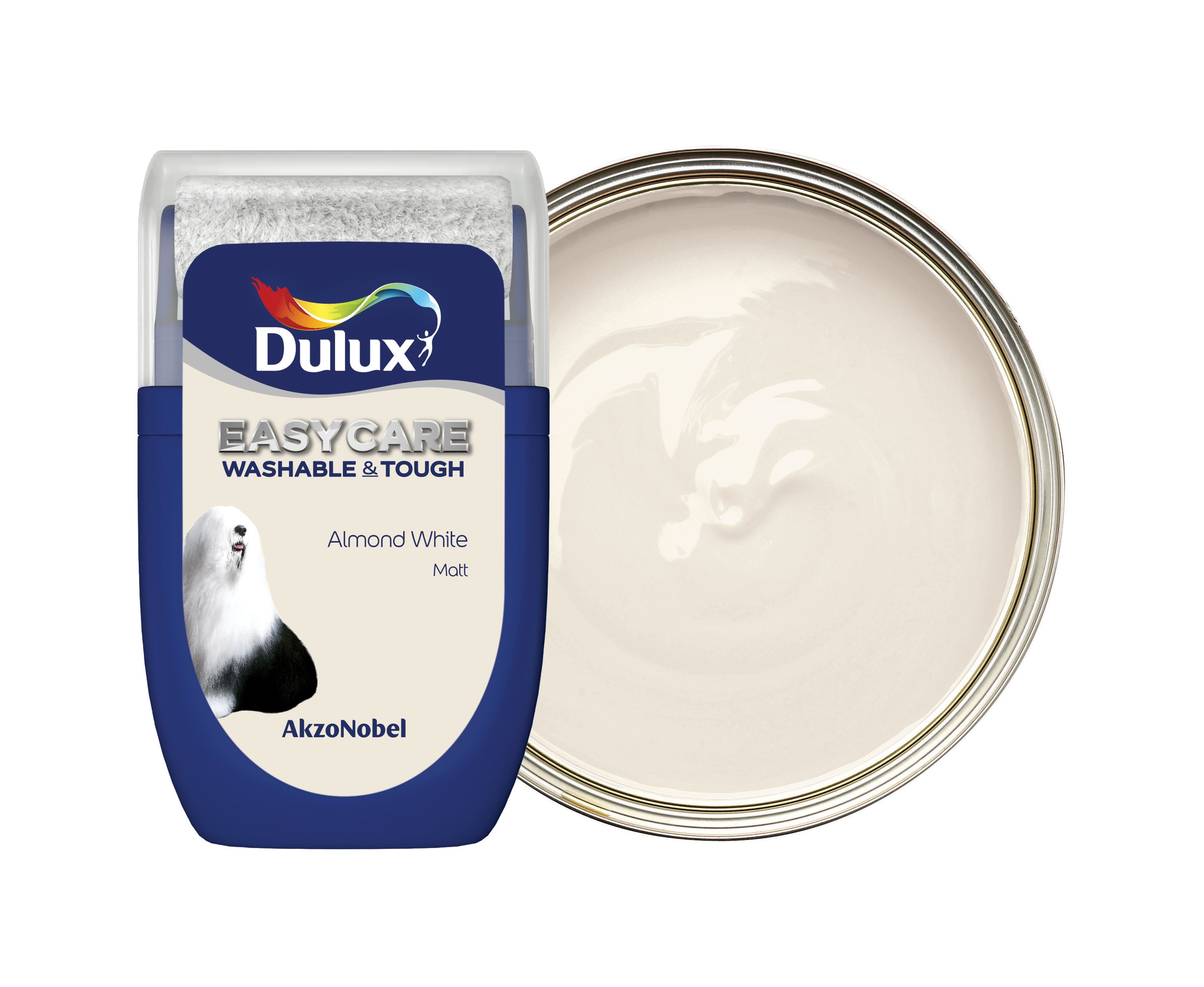 Image of Dulux Easycare Washable & Tough Paint - Almond White Tester Pot - 30ml