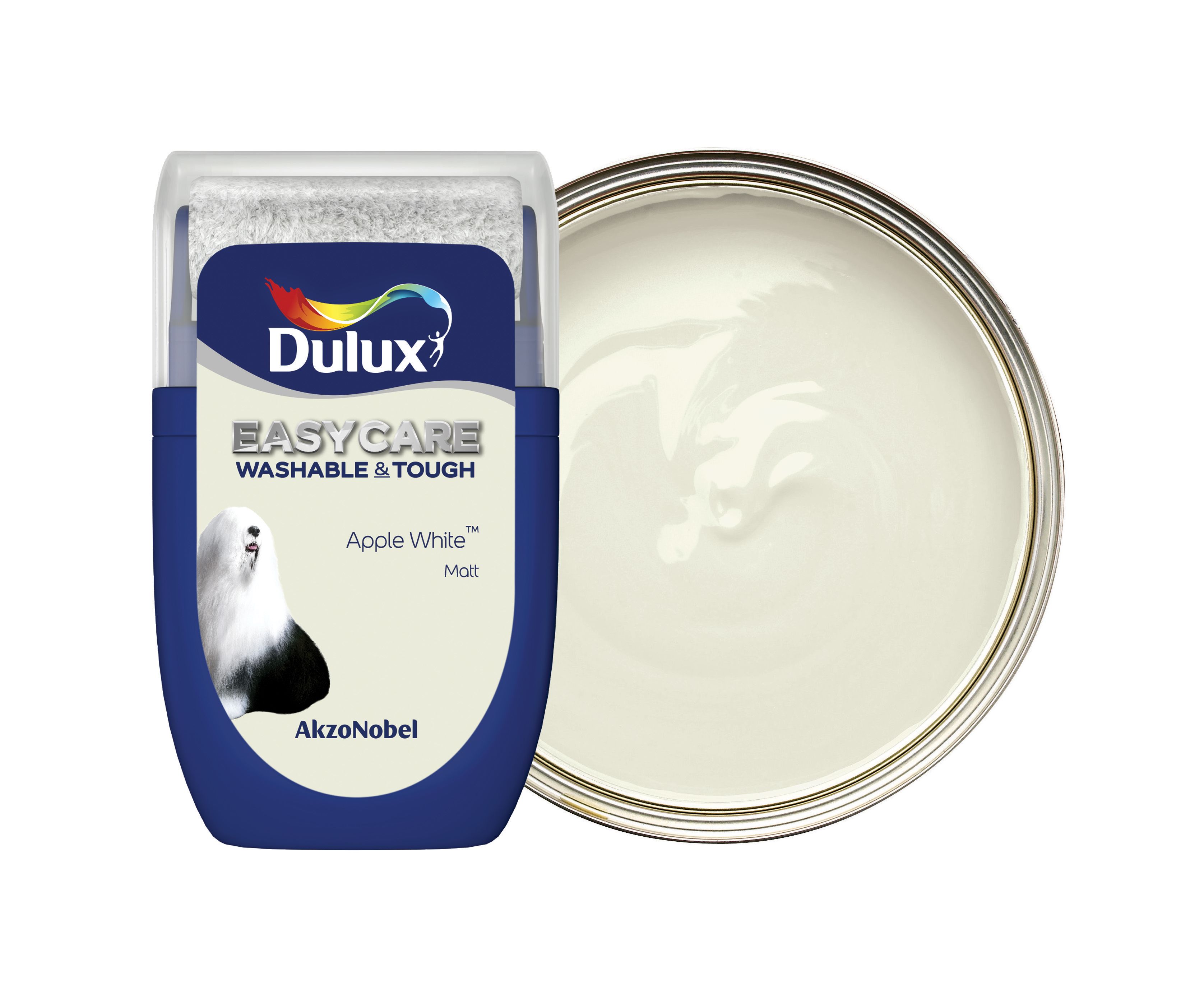 Image of Dulux Easycare Washable & Tough Paint - Apple White Tester Pot - 30ml