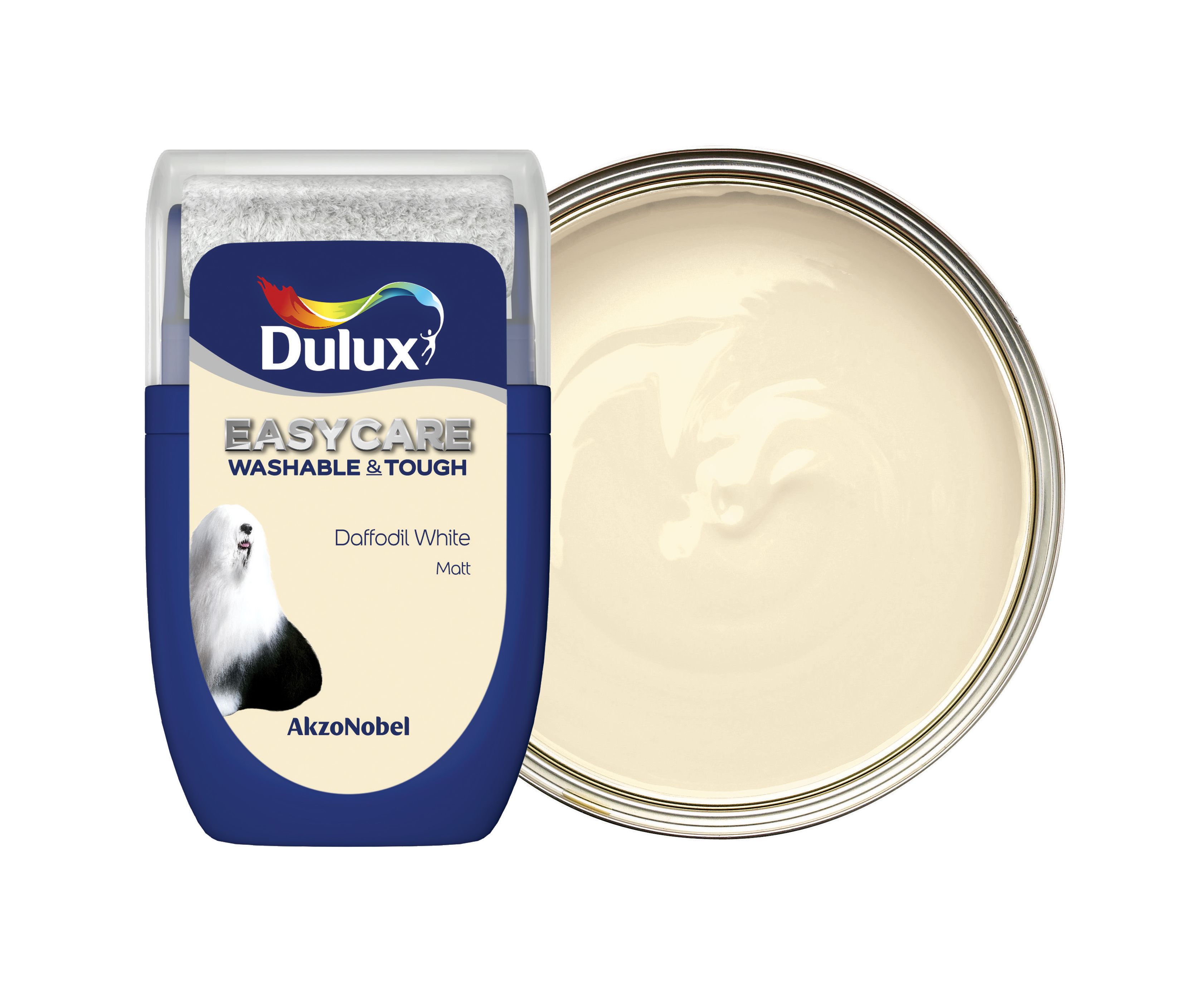 Image of Dulux Easycare Washable & Tough Paint - Daffodil White Tester Pot - 30ml